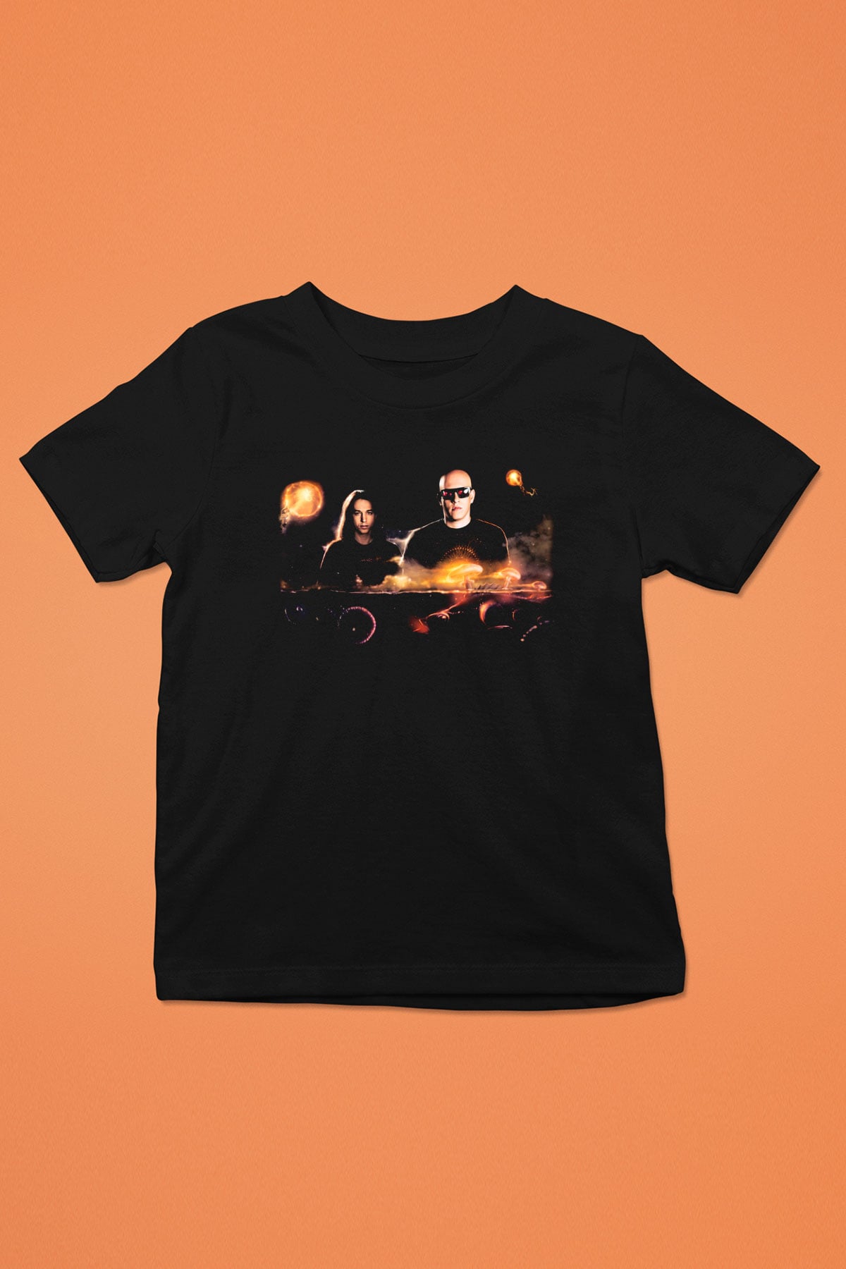 Infected Mushroom Baskılı Siyah Unisex Çocuk Tişört