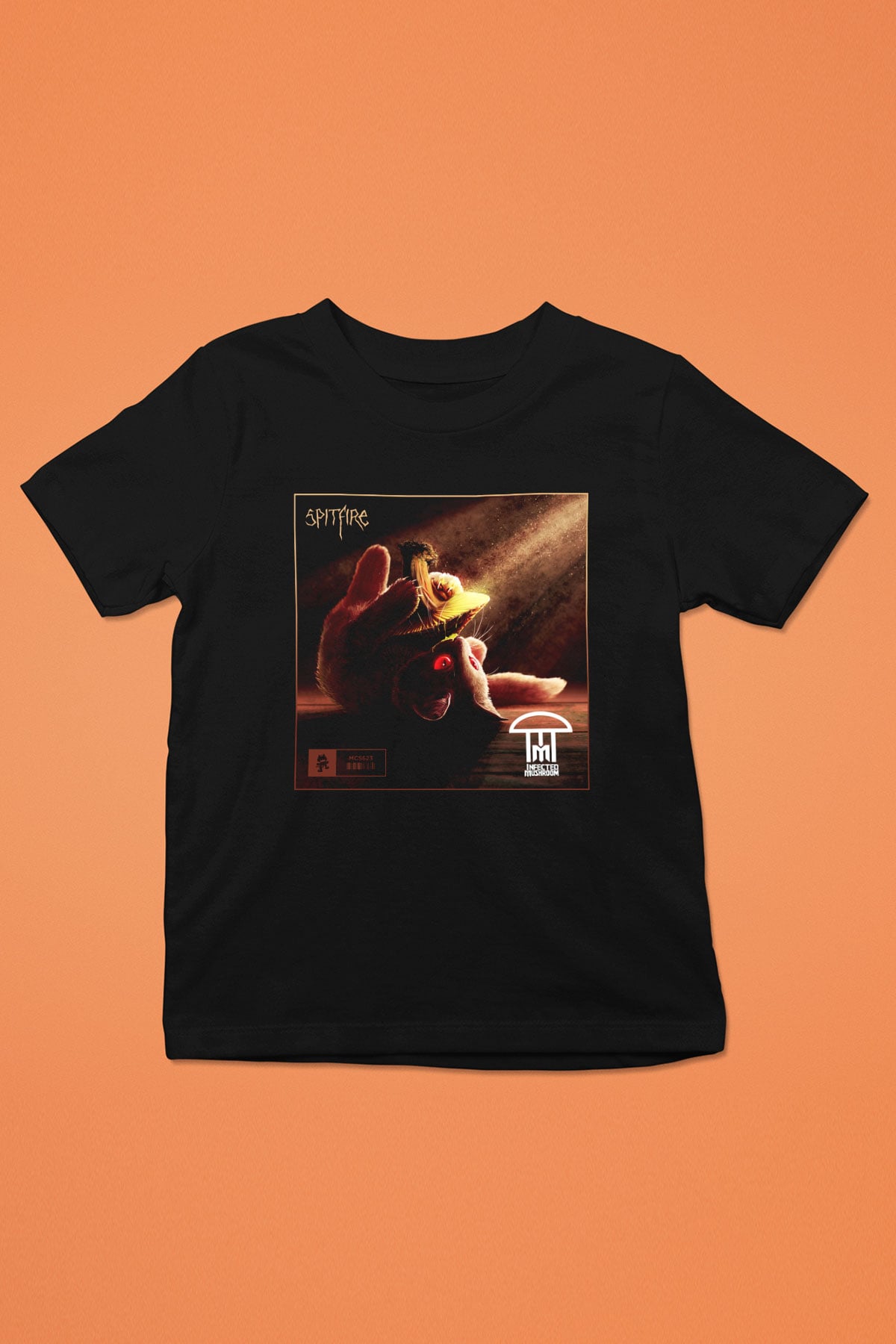 Infected Mushroom Baskılı Siyah Unisex Çocuk Tişört