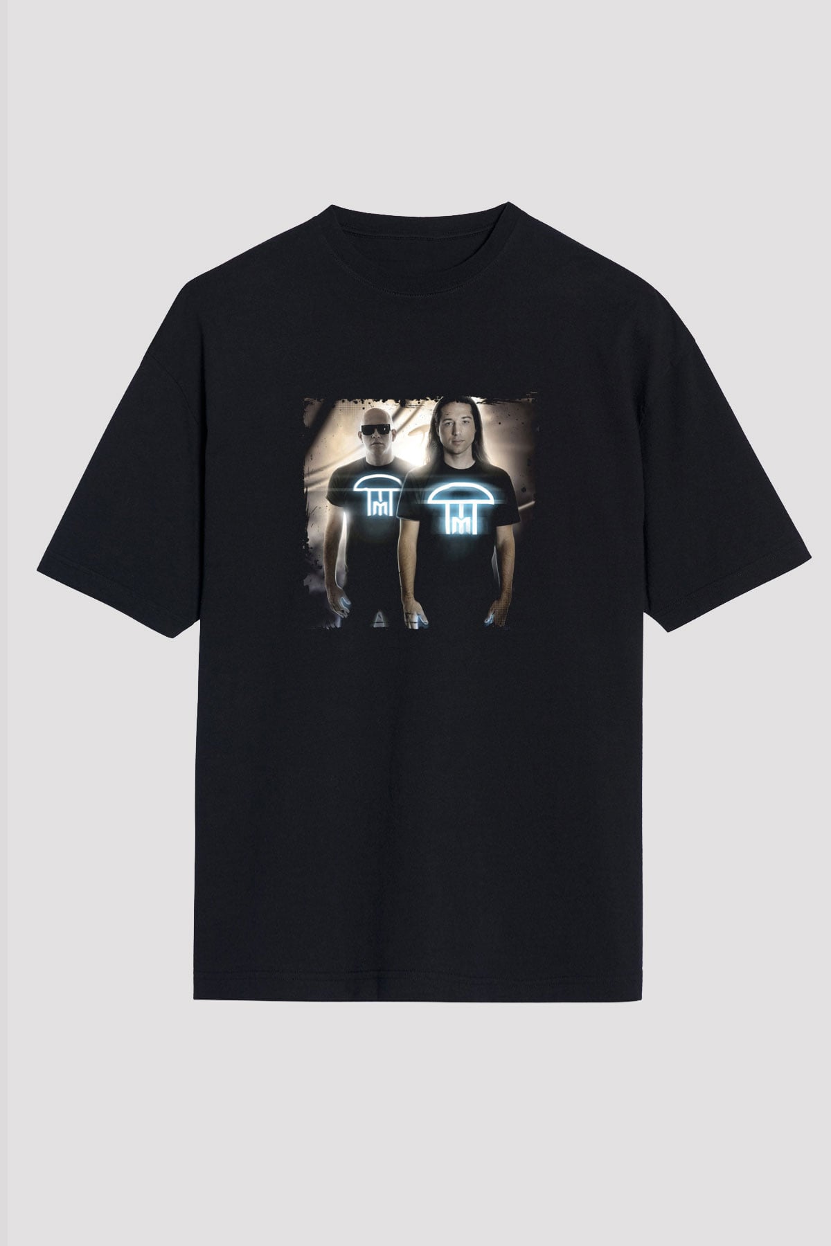 Infected Mushroom Baskılı Unisex Oversize Siyah Tişört