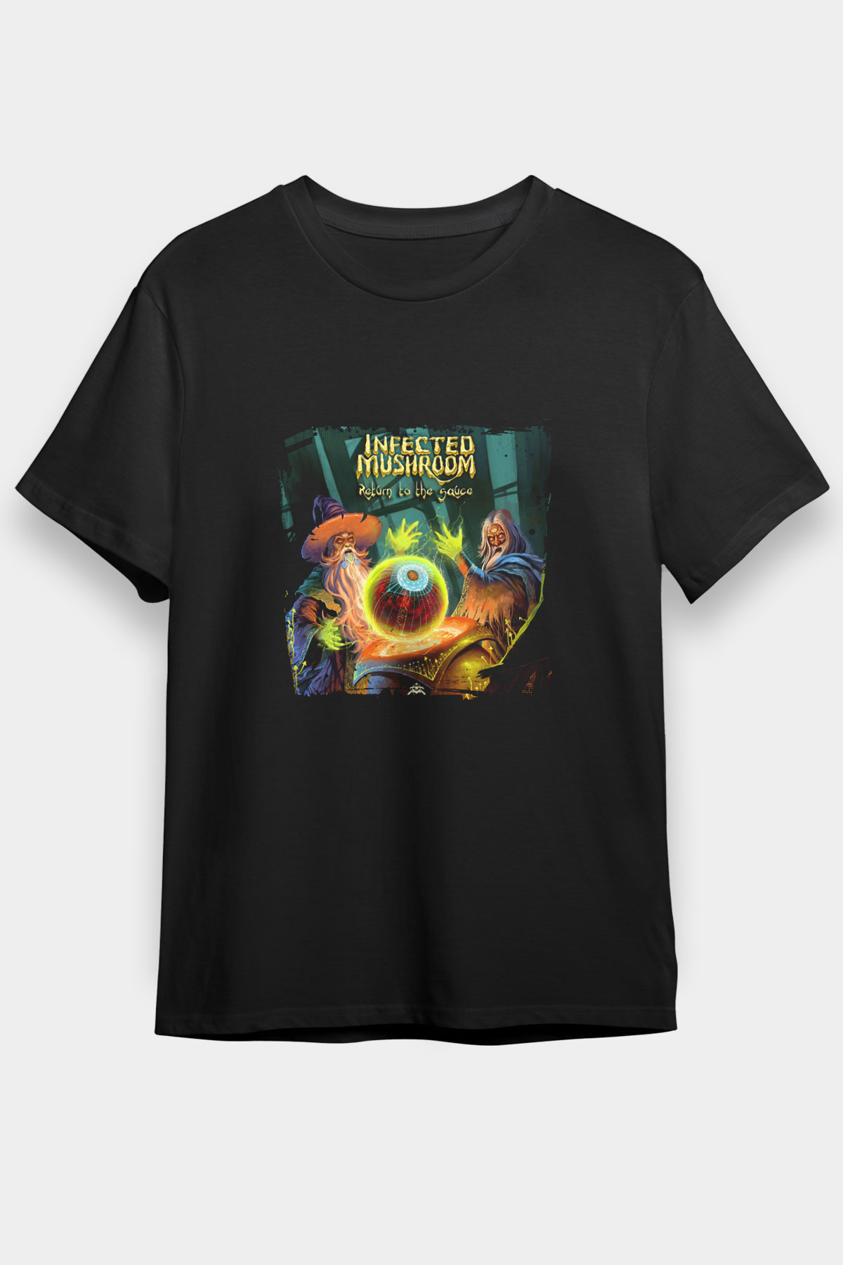 Infected Mushroom Baskılı Unisex Siyah Tişört
