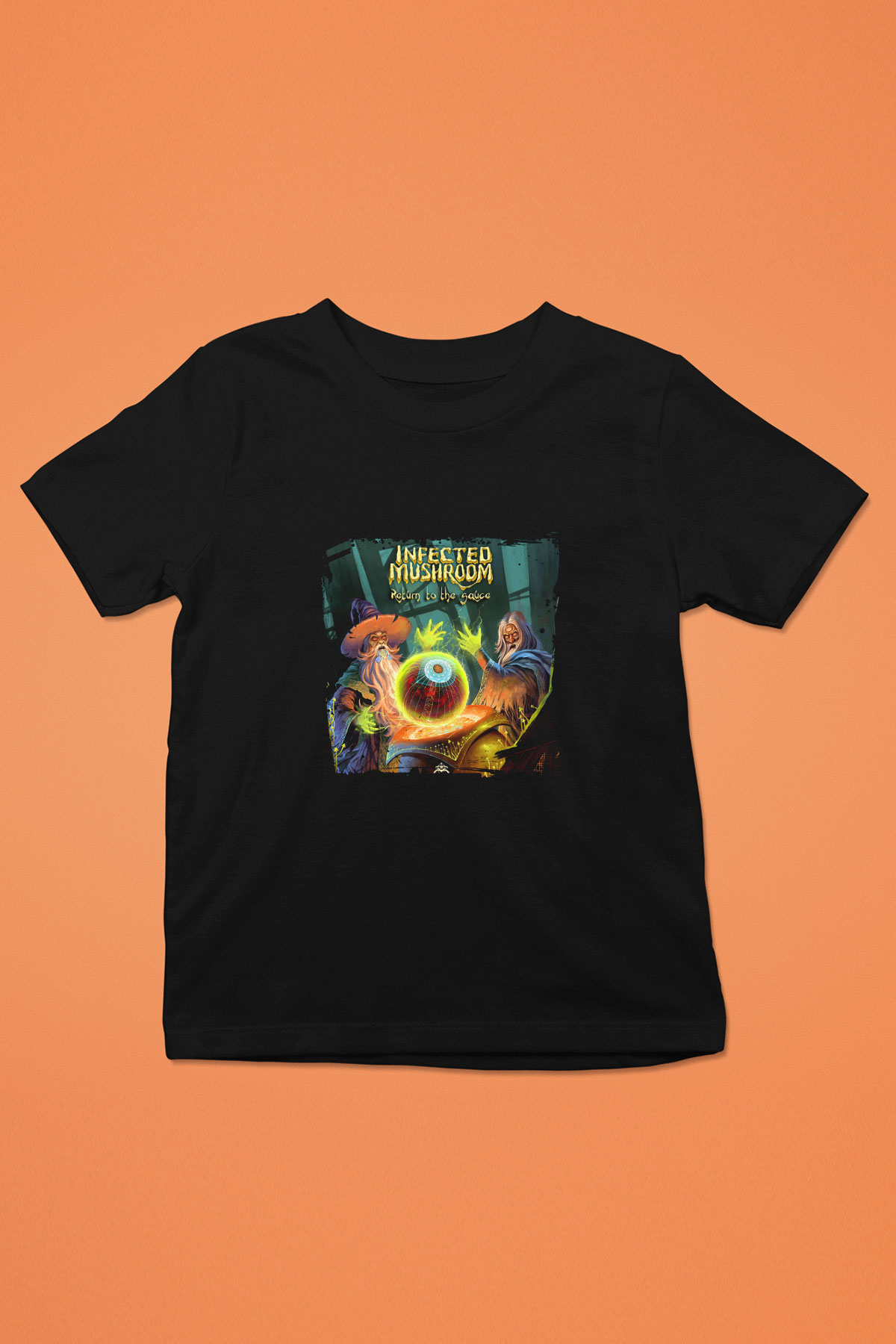 Infected Mushroom Baskılı Unisex Siyah Çocuk Tişört