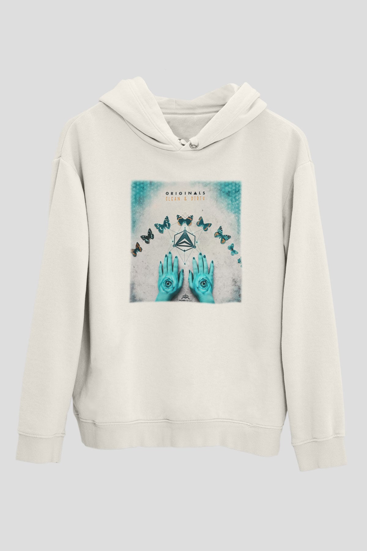 Infected Mushroom Beyaz Unisex Kapşonlu Sweatshirt