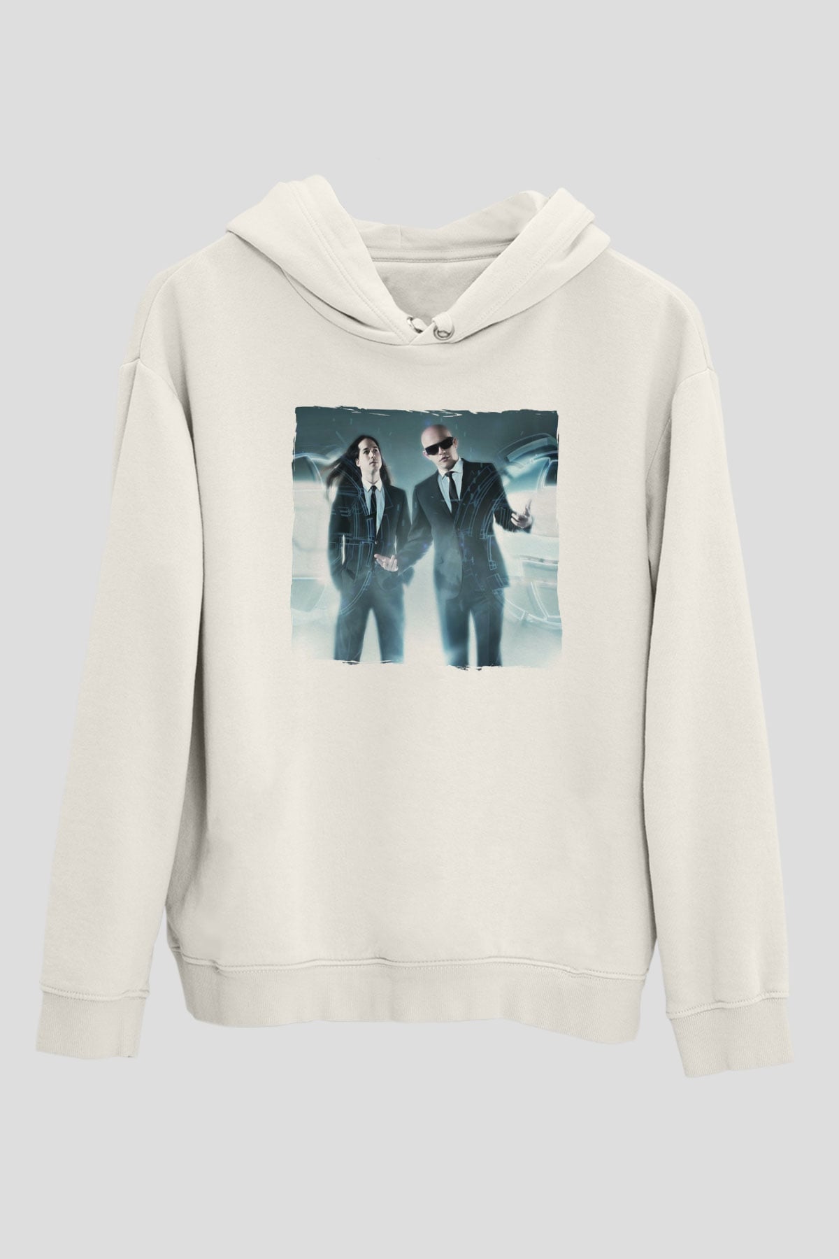Infected Mushroom Beyaz Unisex Kapüşonlu Sweatshirt