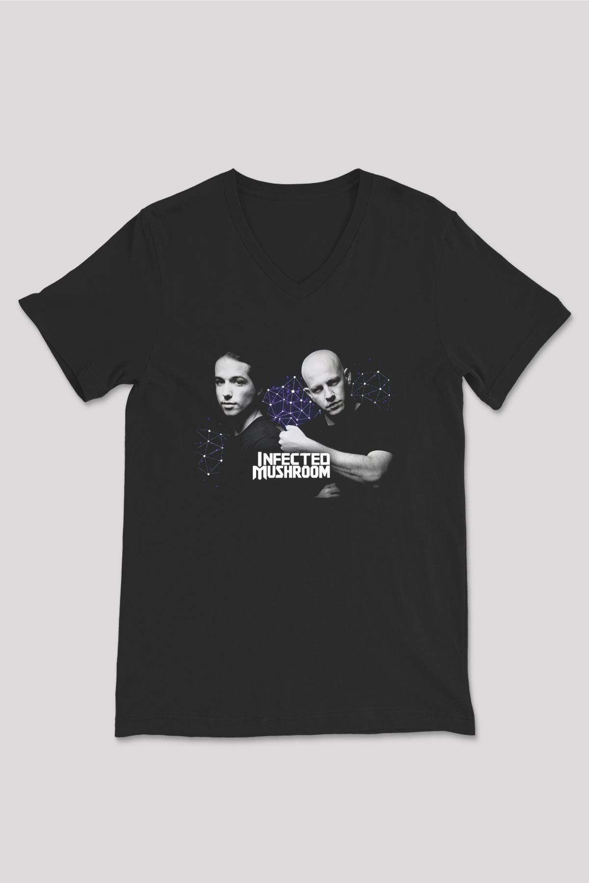 Infected Mushroom Siyah Unisex V Yaka Tişört