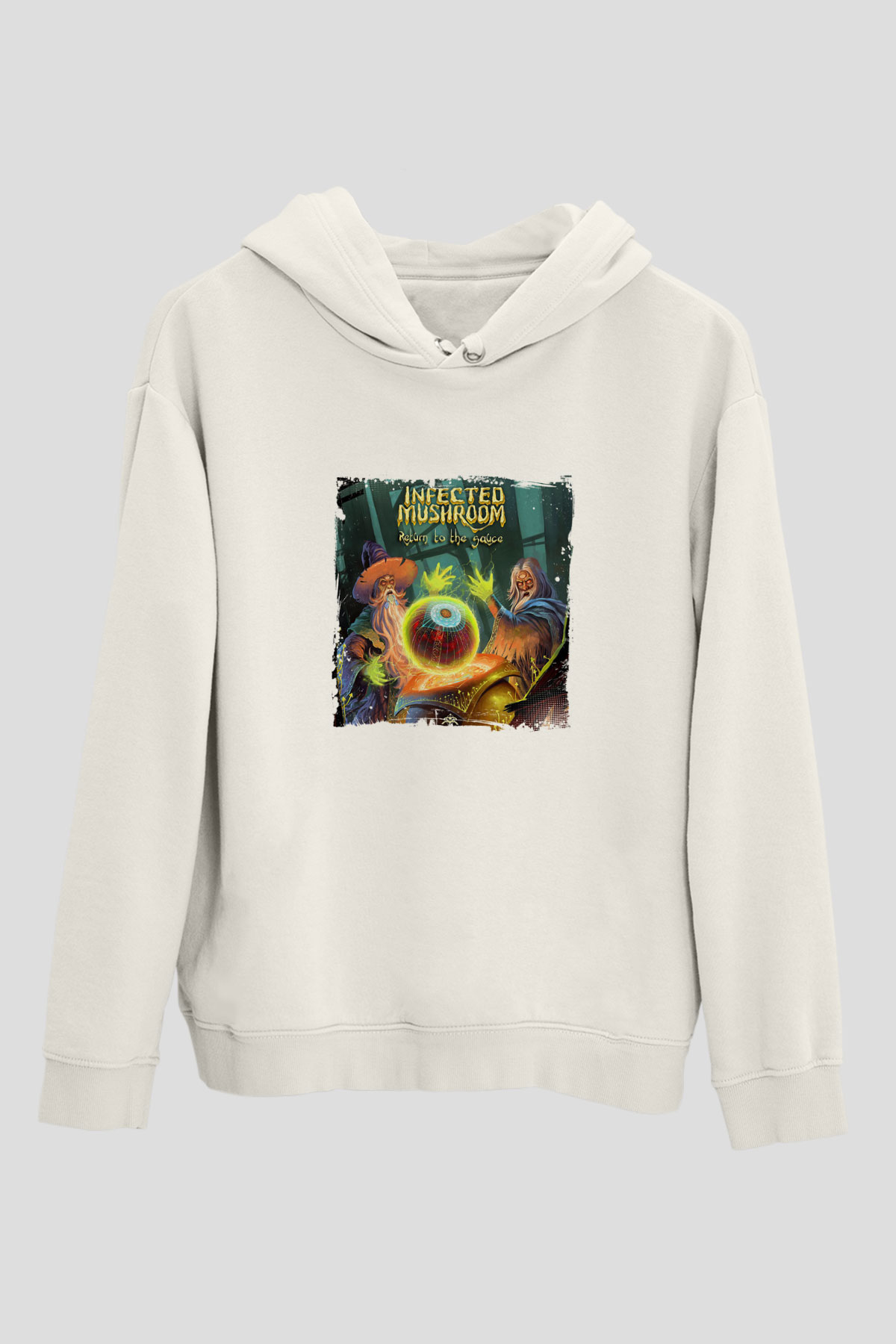 Infected MushroomBaskılı Beyaz Hoodie