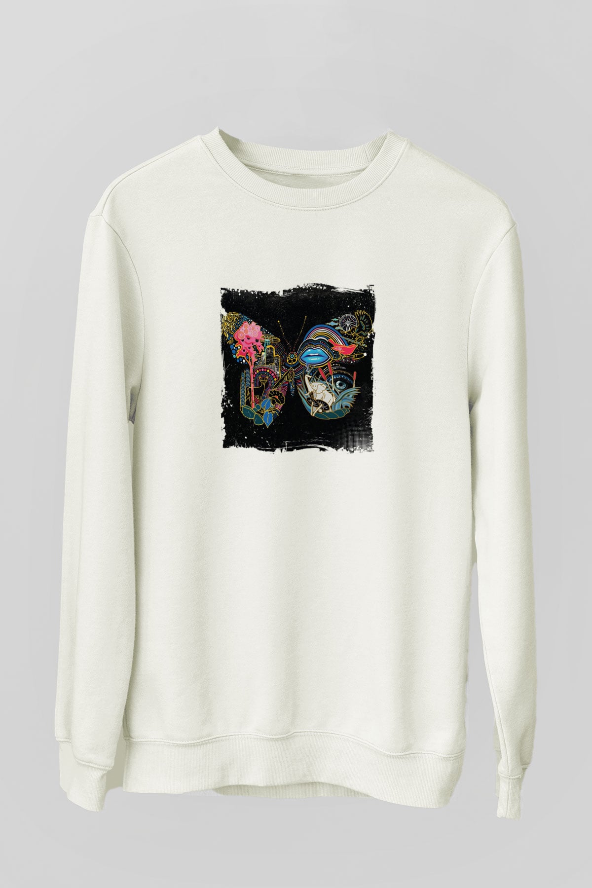 Infected MushroomBaskılı Beyaz Sweatshirt