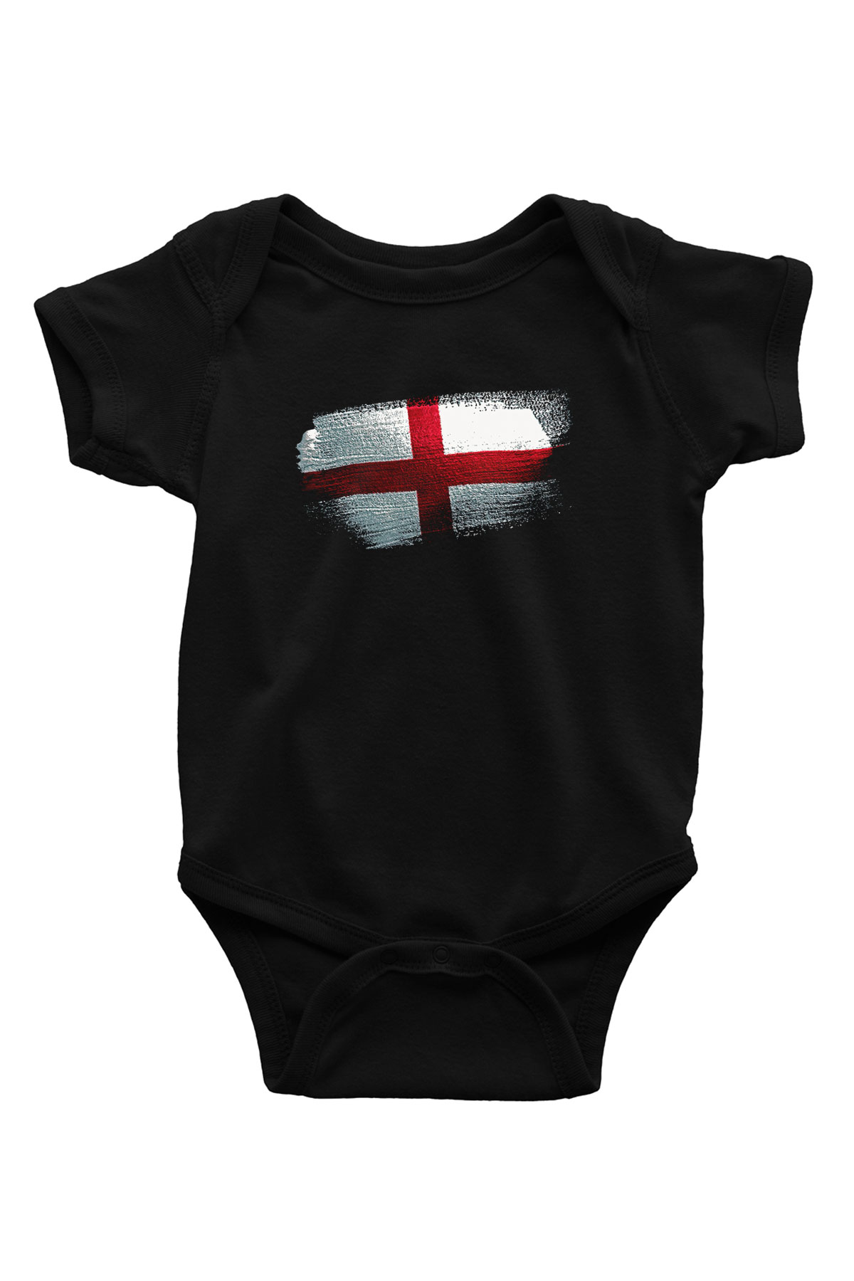 İngiltere - England Bayrağı Baskılı Unisex Siyah Bebek Body - Zıbın