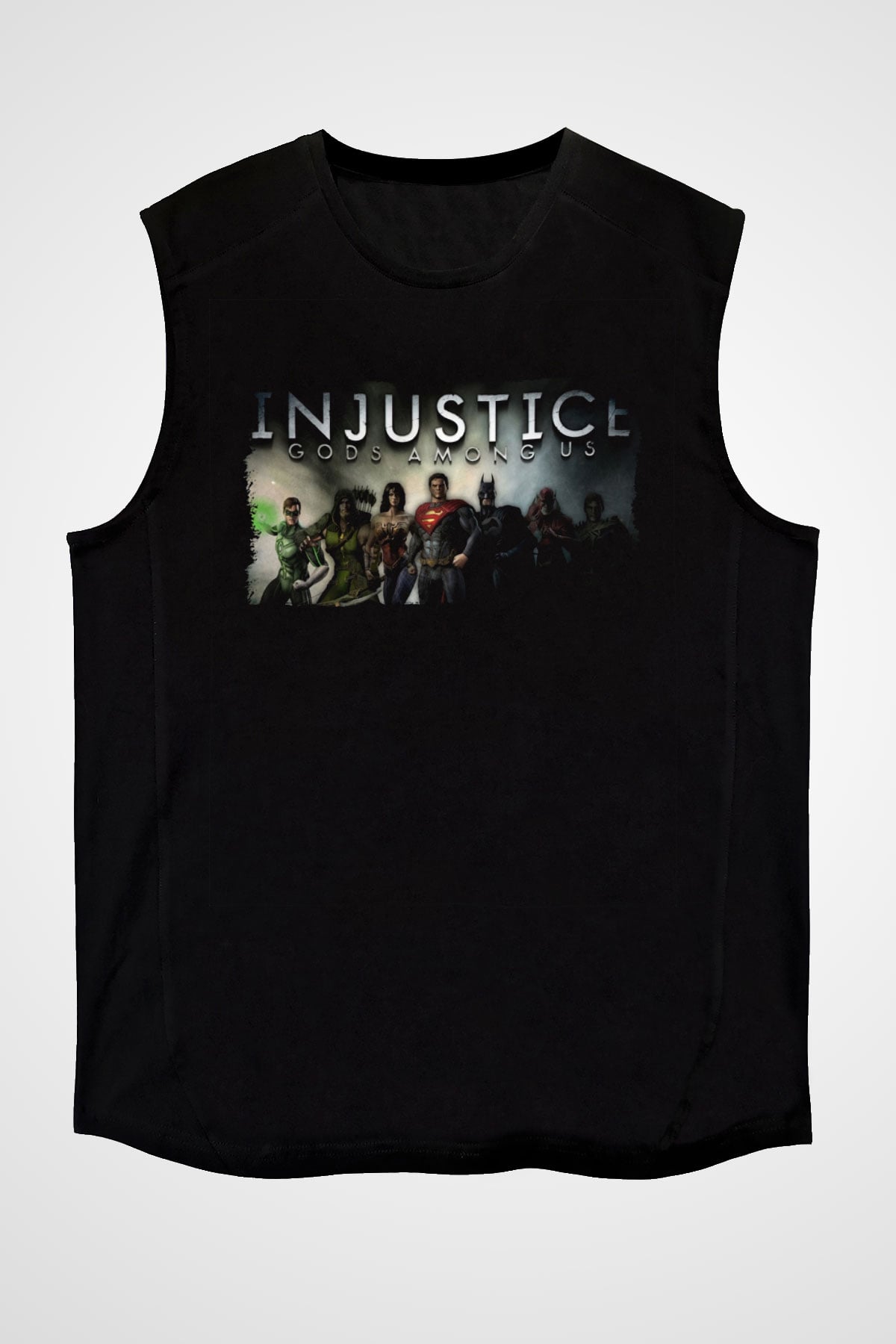 Injustice 2 Siyah Unisex Kolsuz Tişört