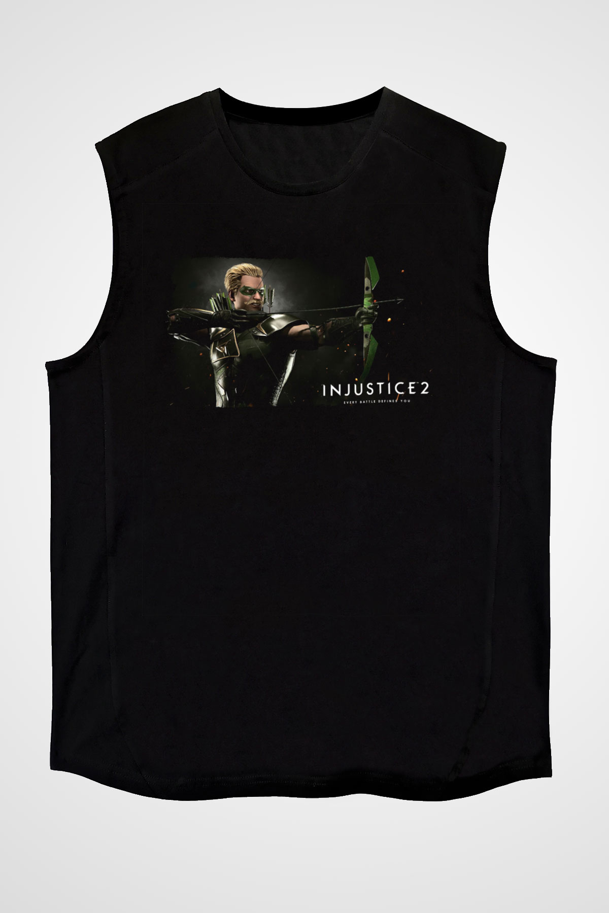 Injustice 2 Siyah Unisex Kolsuz Tişört