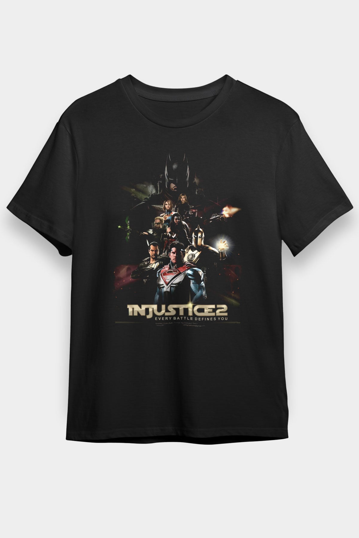 Injustice 2 Siyah Unisex Tişört T-Shirt