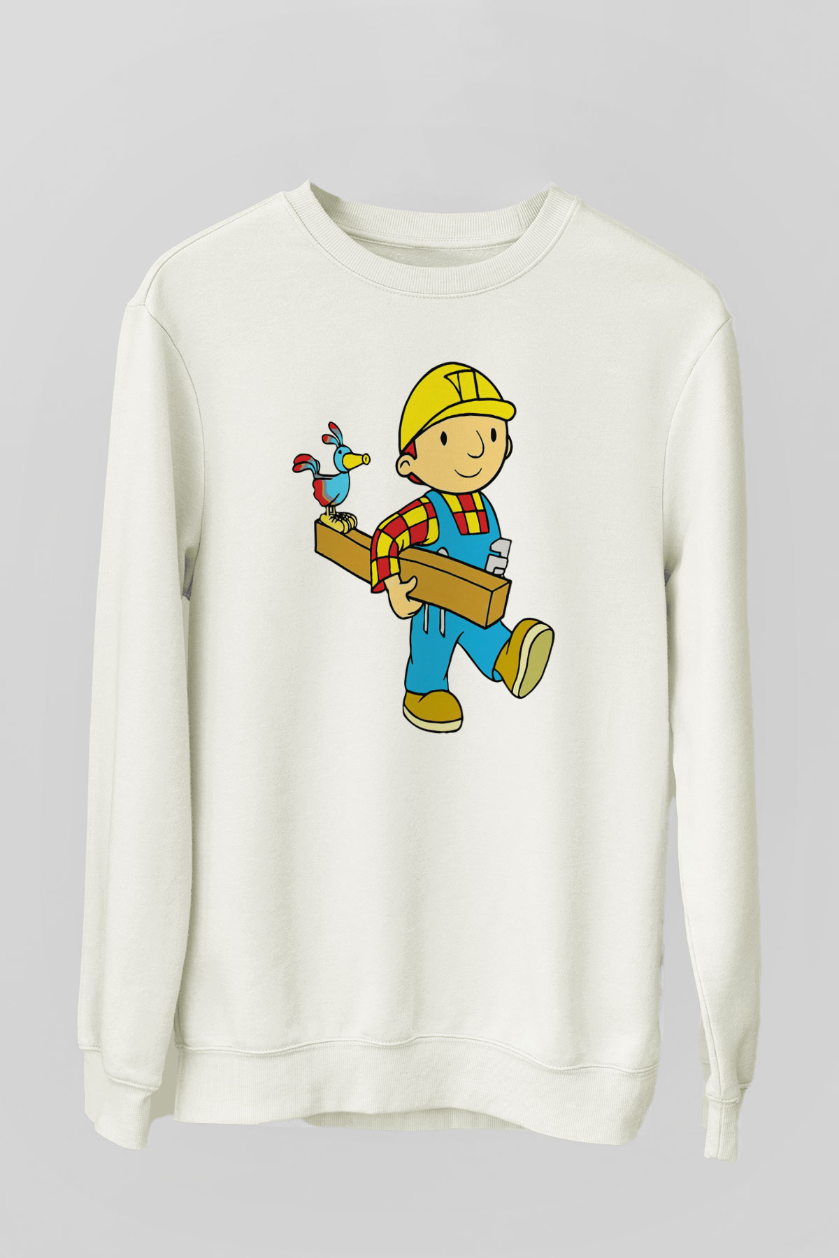 İnşaatçı Beyaz Unisex Sweatshirt