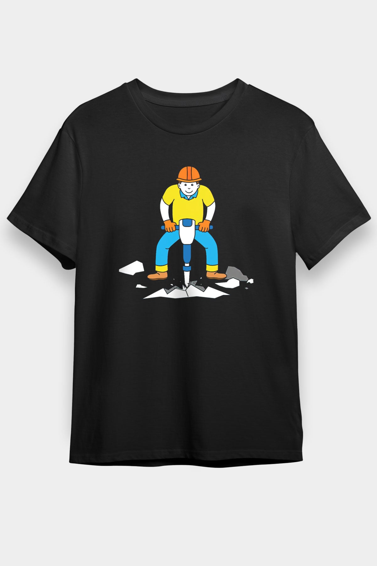 İnşaatçı Siyah Unisex Tişört T-Shirt - TişörtFabrikası