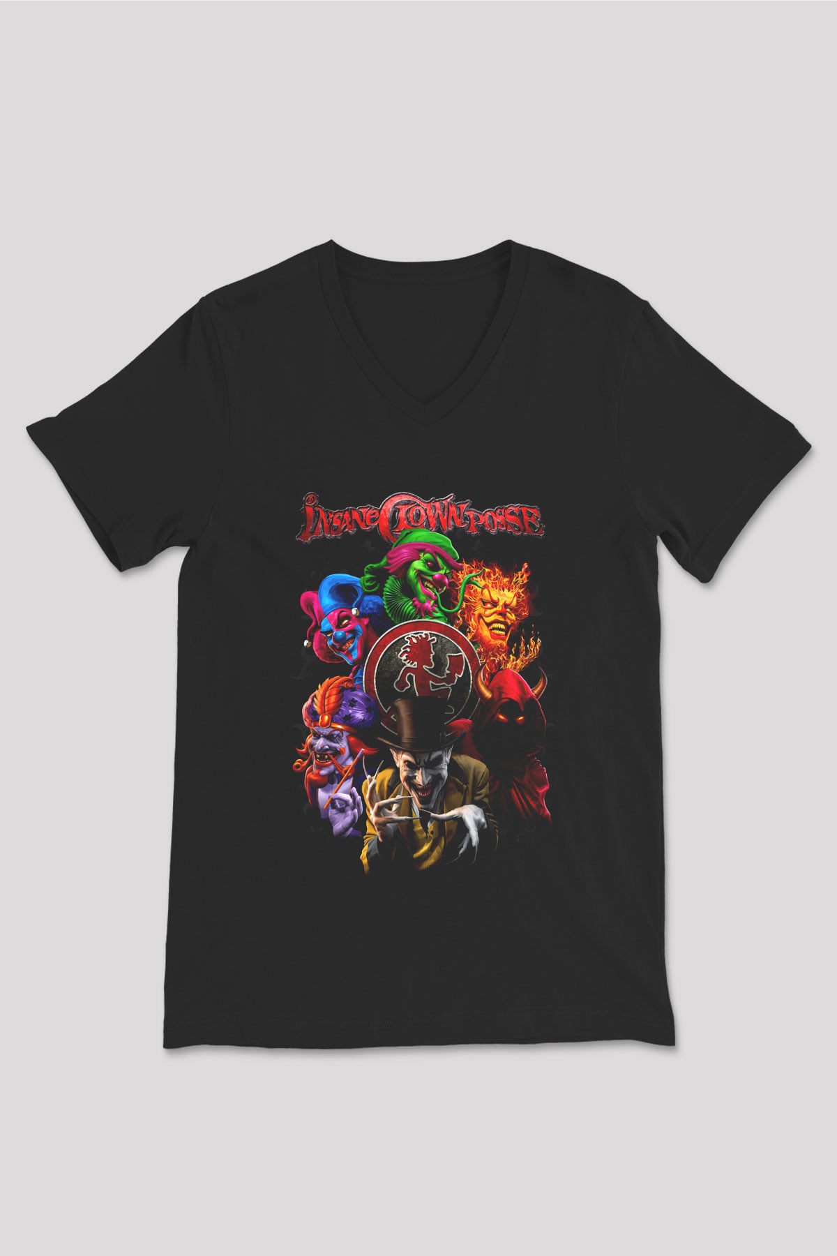 Insane Clown Posse Siyah Unisex V Yaka Tişört T-Shirt