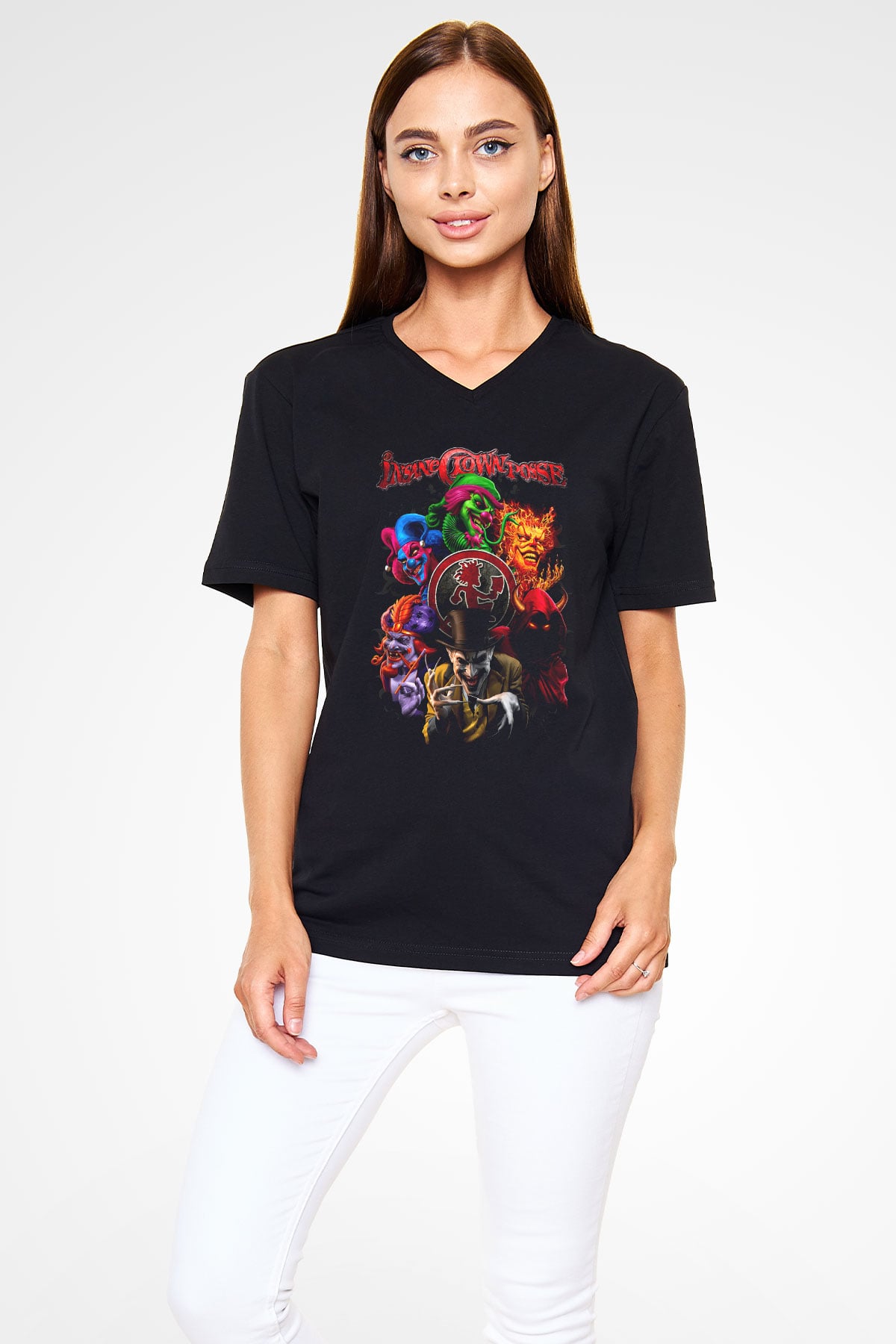 Insane Clown Posse Siyah Unisex V Yaka Tişört T-Shirt