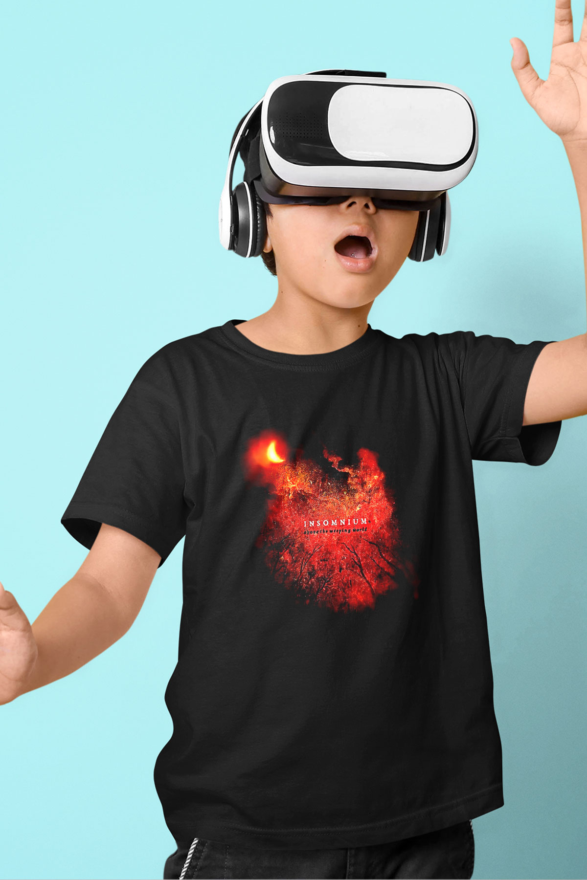 Insomnium Baskılı Unisex Siyah Çocuk Tişört - Tshirt