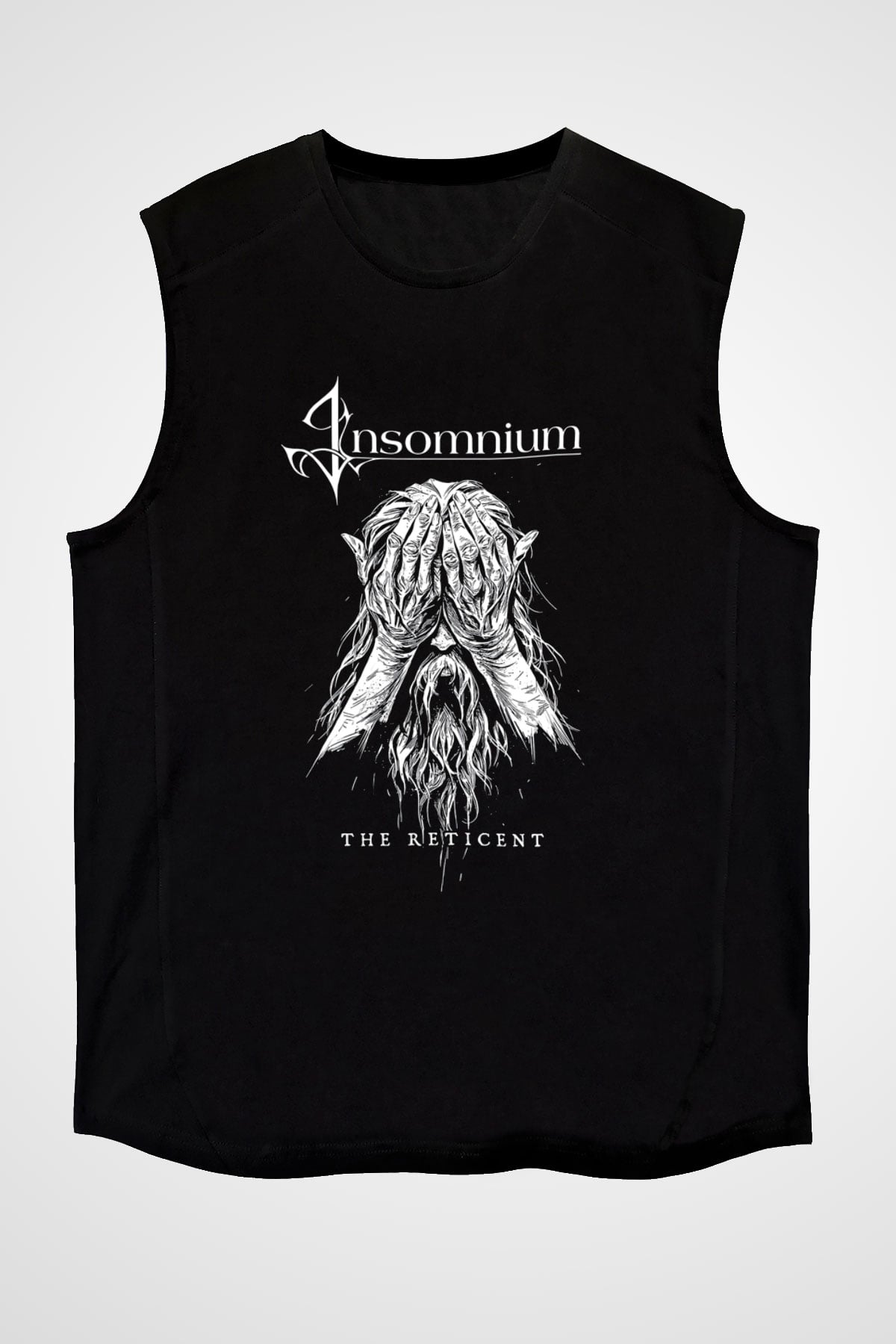 Insomnium Baskılı Unisex Siyah Kolsuz Tişört - Tshirt