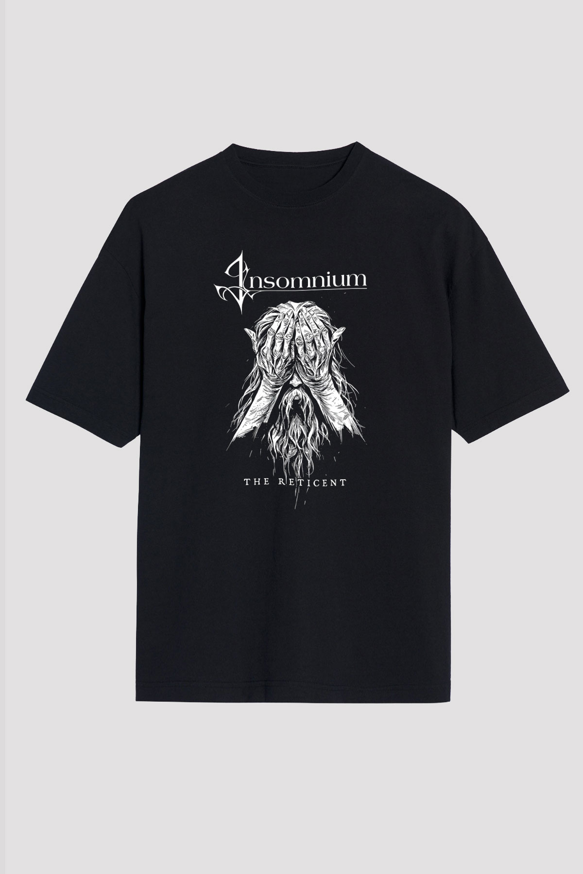 Insomnium Baskılı Unisex Siyah Oversize Tişört - Tshirt