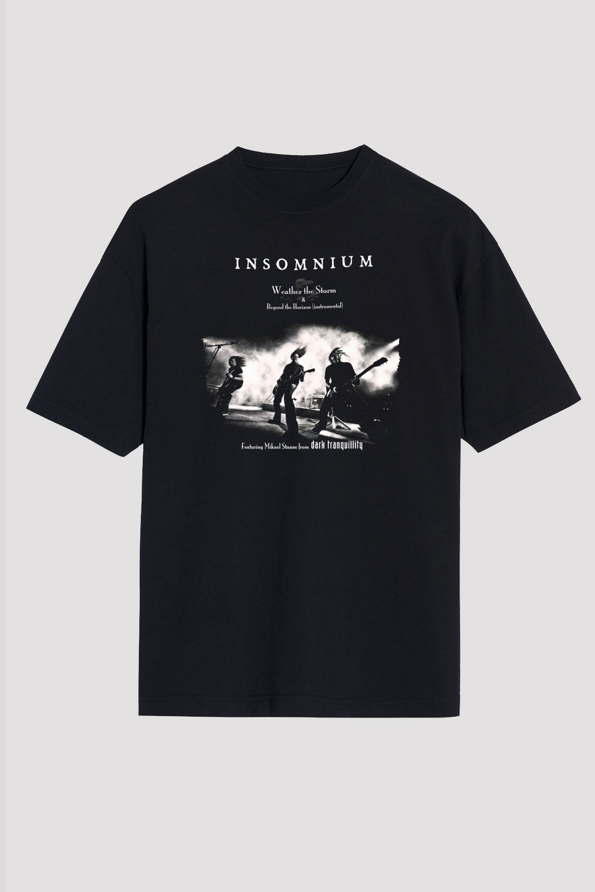 Insomnium Baskılı Unisex Siyah Oversize Tişört - Tshirt