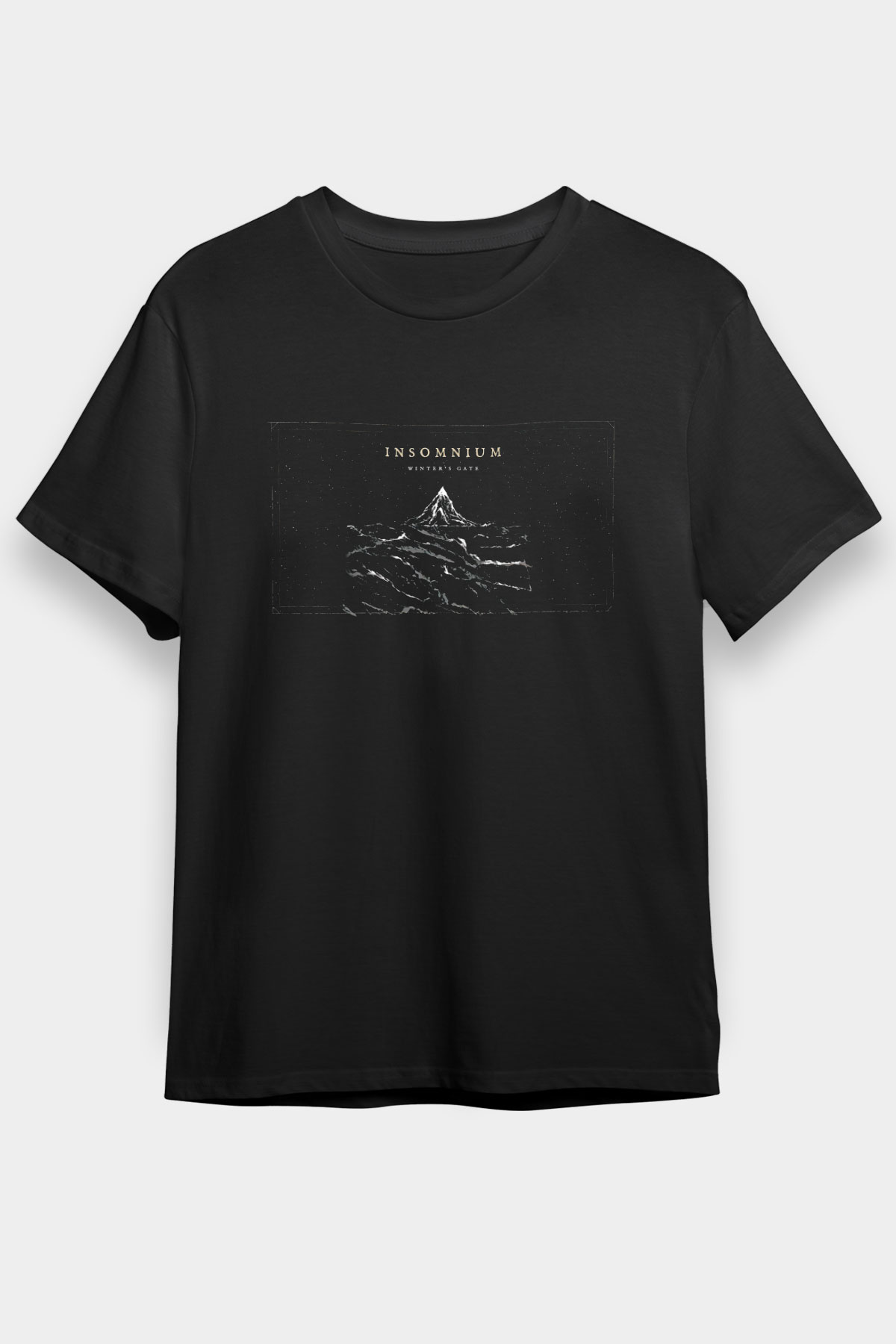 Insomnium Baskılı Unisex Siyah Tişört - Tshirt