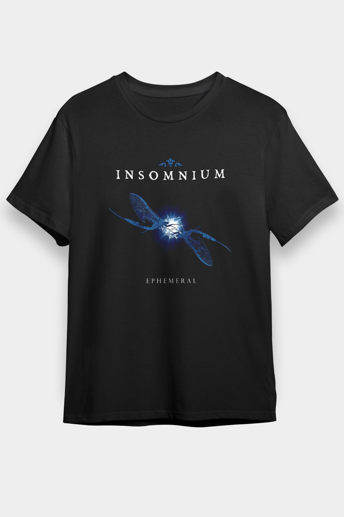 Insomnium Baskılı Unisex Siyah Tişört - Tshirt