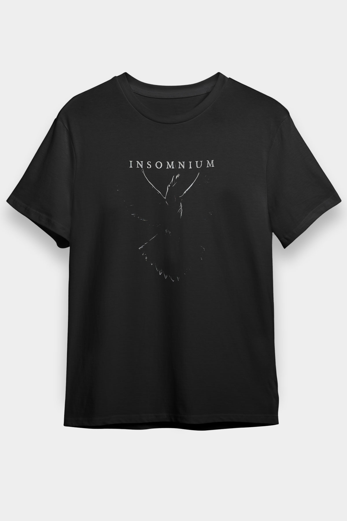 Insomnium Baskılı Unisex Siyah Tişört - Tshirt