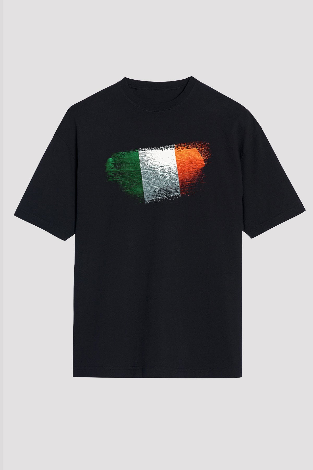 İrlanda - İreland Bayrağı Baskılı Unisex Siyah Oversize Tişört