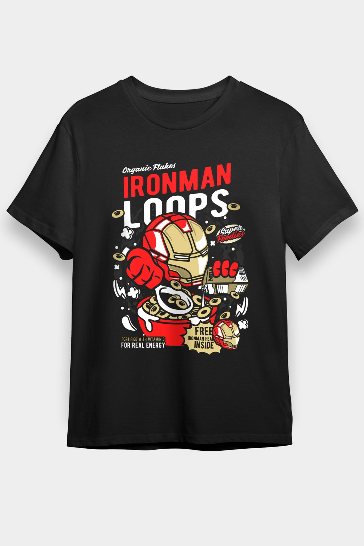Iron Loops Baskılı Unisex Siyah Tişört