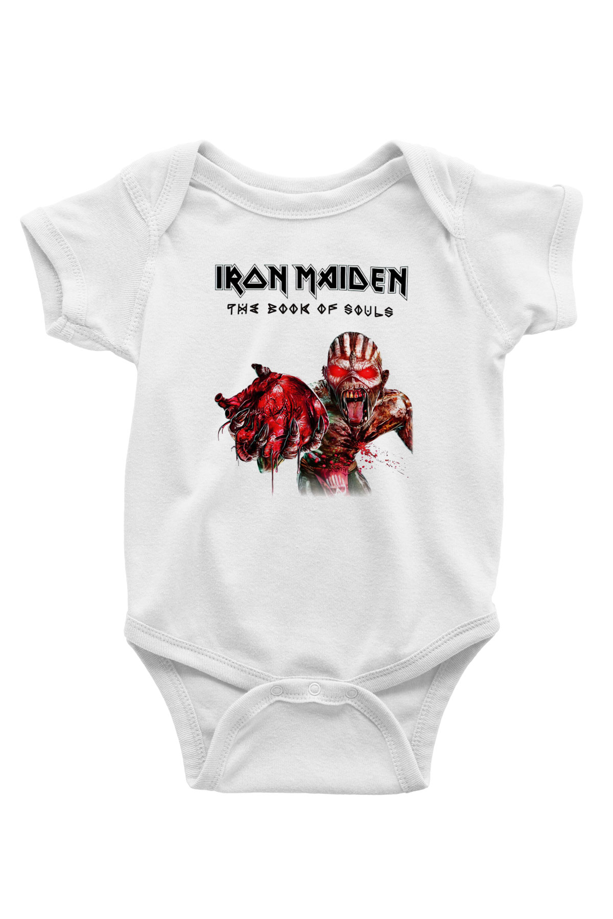 Iron Maiden Baskılı Beyaz Unisex Bebek Body - Zıbın