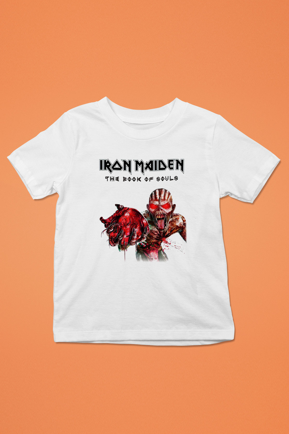 Iron Maiden Baskılı Beyaz Unisex Çocuk Tişört
