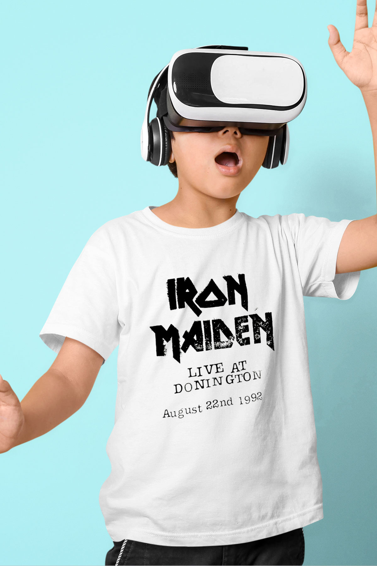 Iron Maiden Baskılı Beyaz Unisex Çocuk Tişört