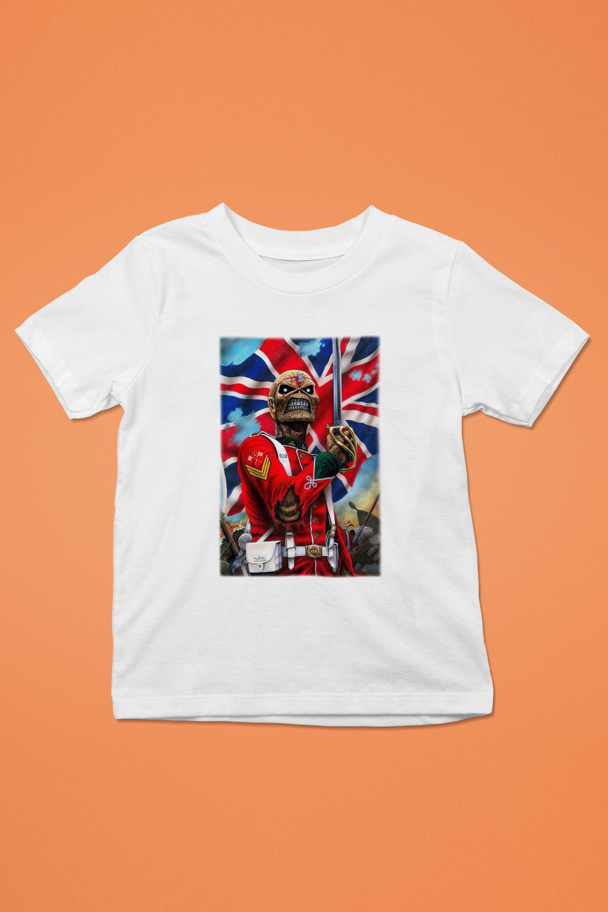 Iron Maiden Baskılı Beyaz Unisex Çocuk Tişört