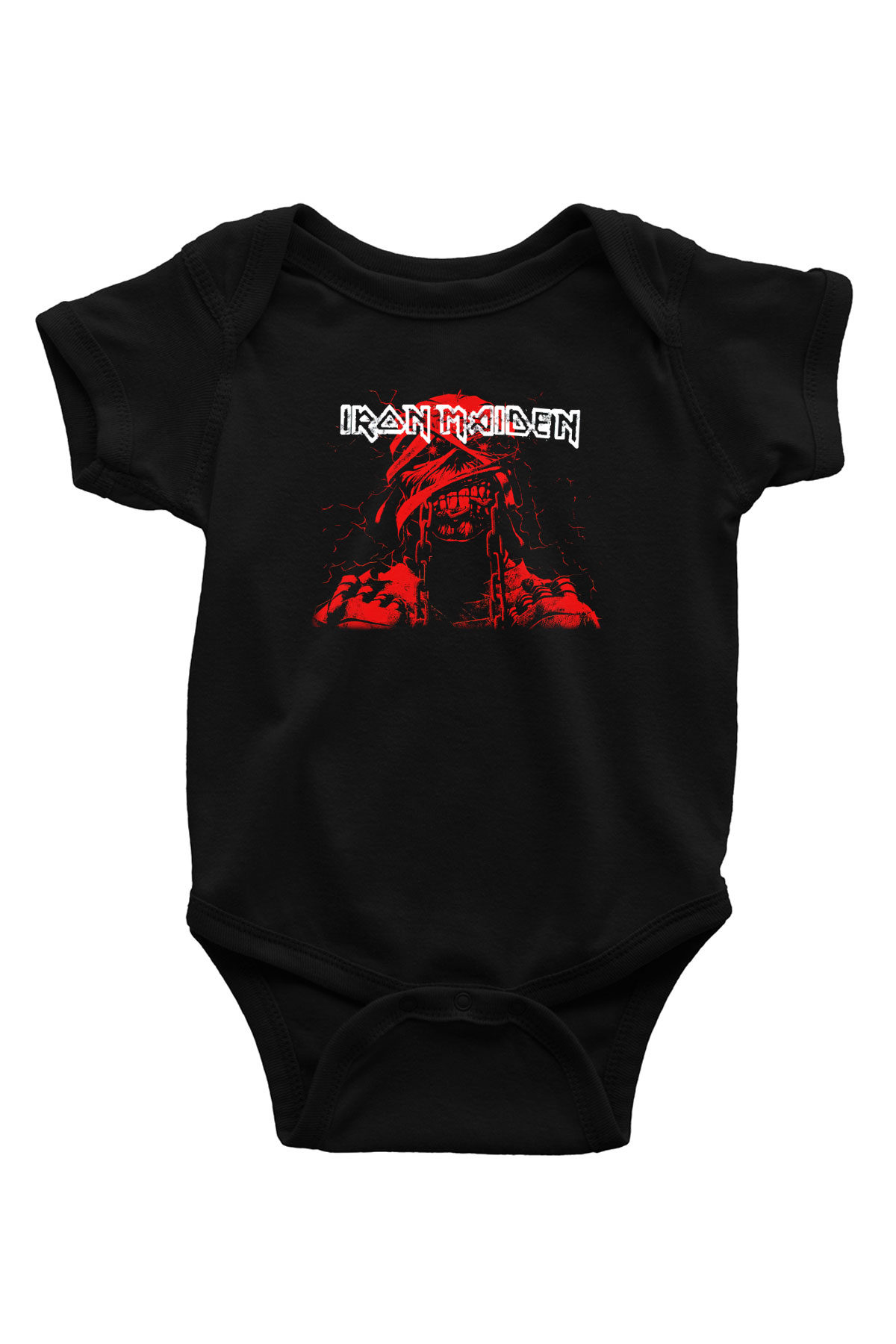 Iron Maiden Baskılı Siyah Bebek Body - Zıbın