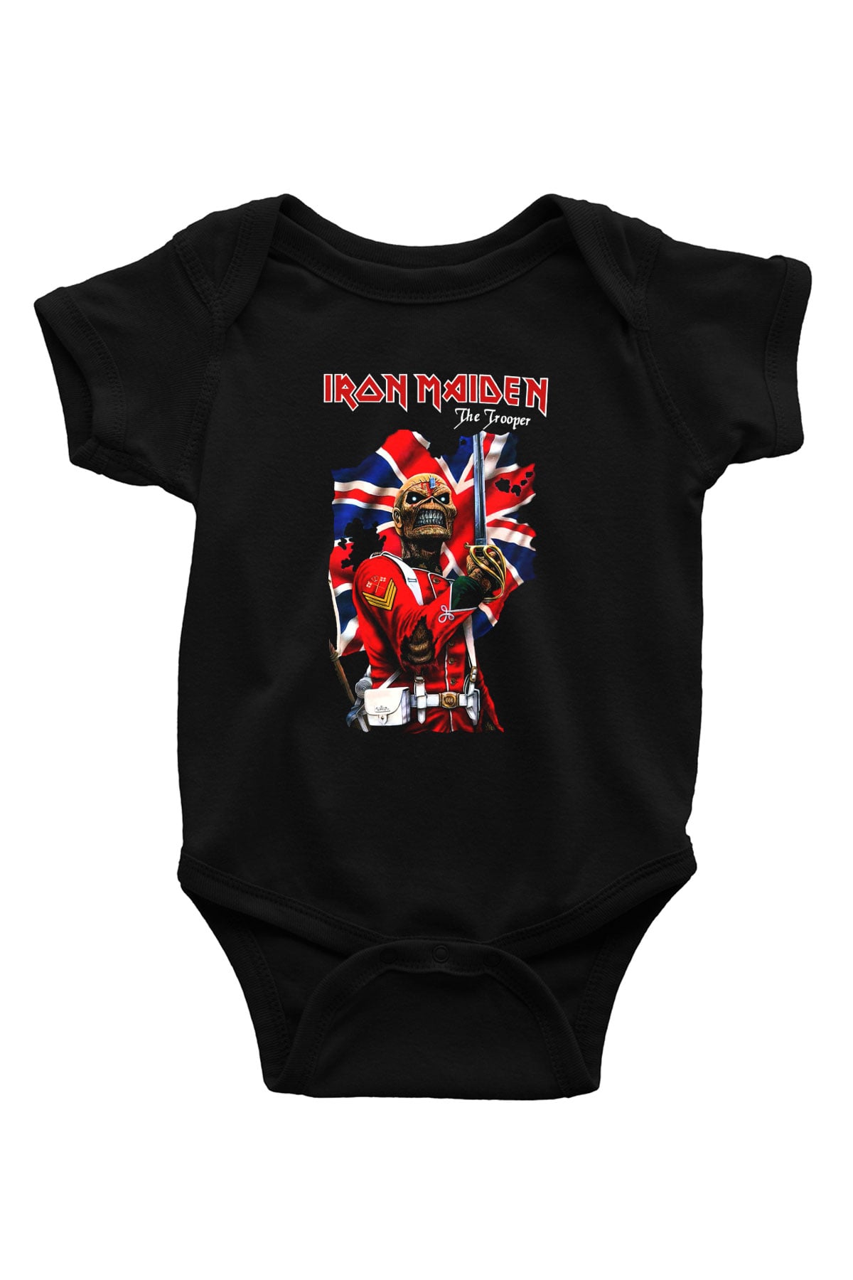 Iron Maiden Baskılı Siyah Bebek Body - Zıbın