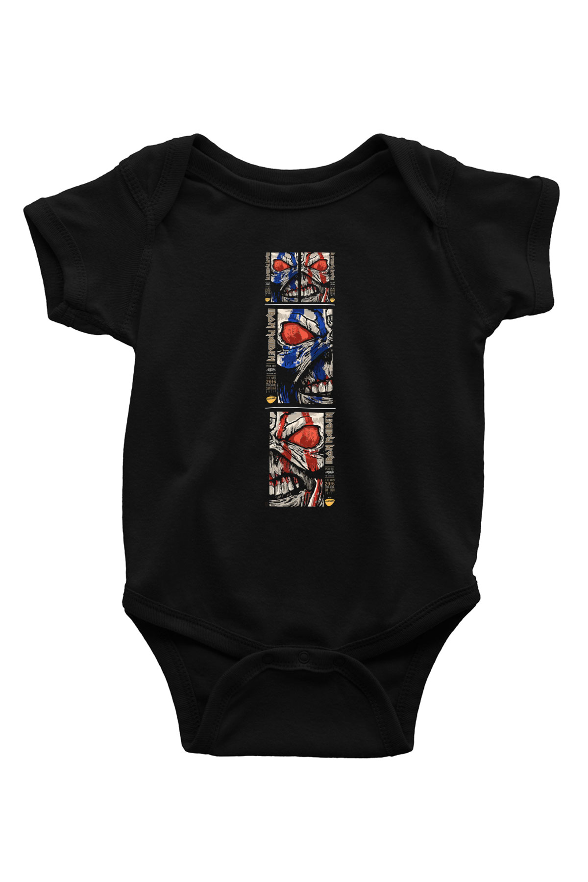 Iron Maiden Baskılı Siyah Bebek Body - Zıbın