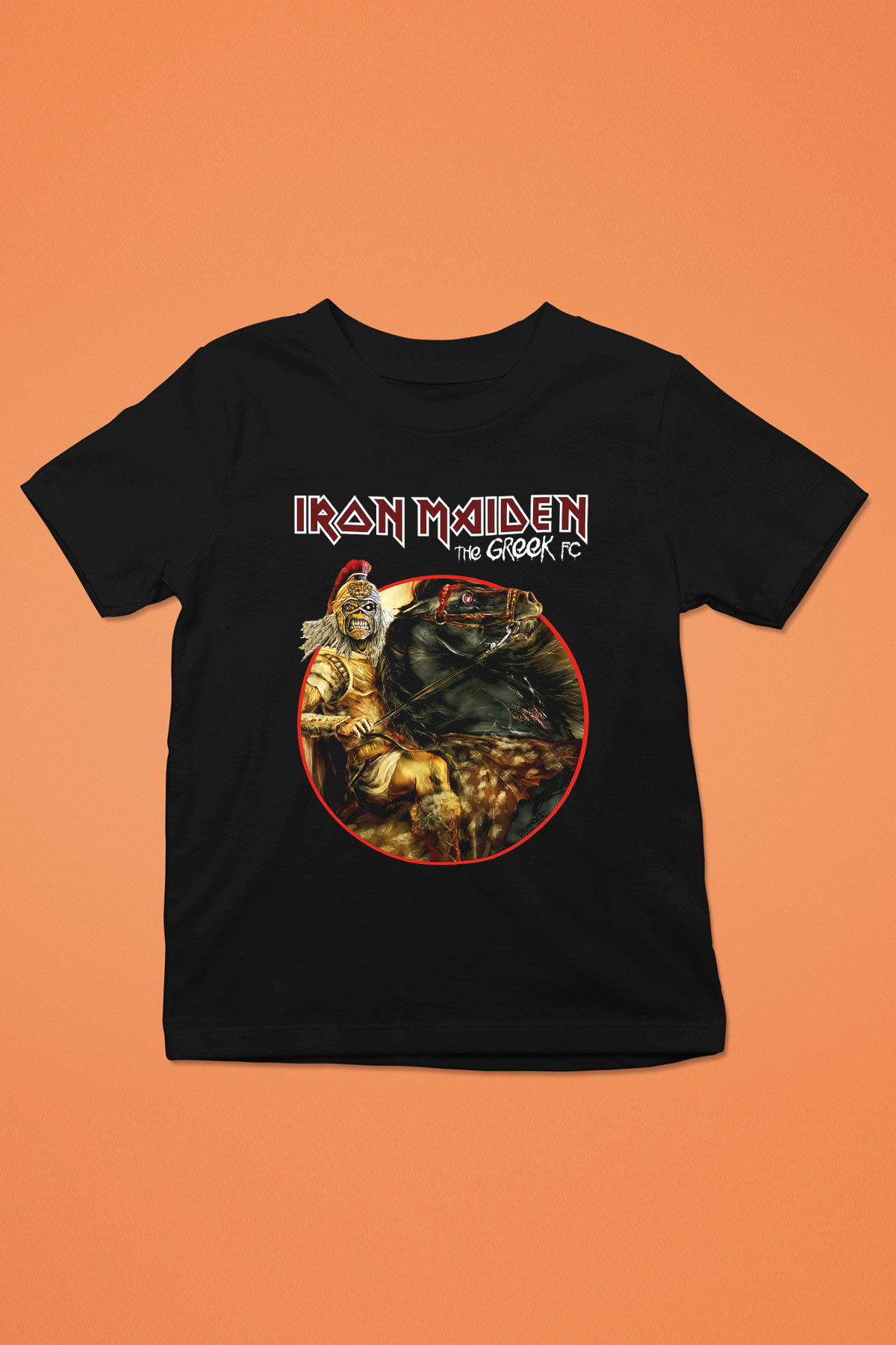Iron Maiden Baskılı Siyah Unisex Çocuk Tişört