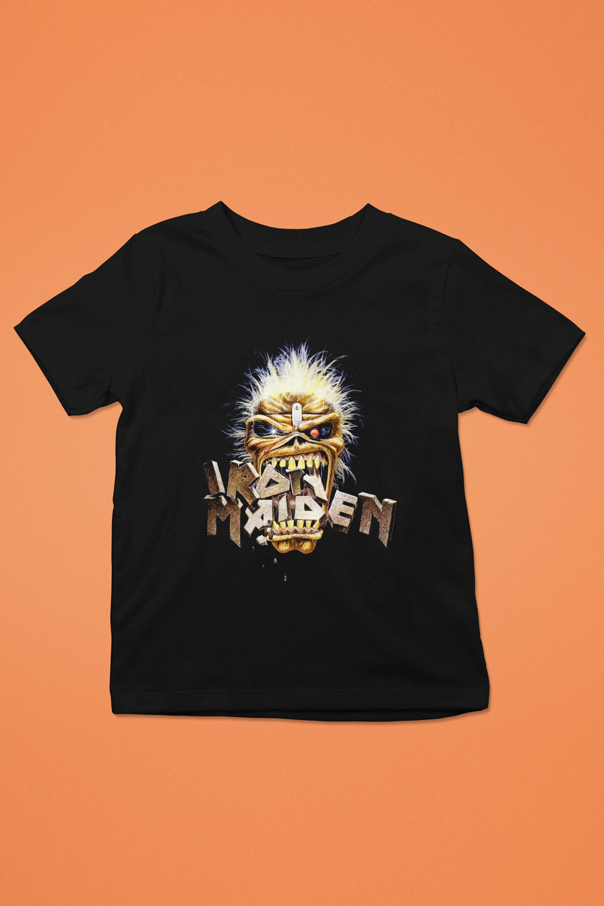 Iron Maiden Baskılı Siyah Unisex Çocuk Tişört