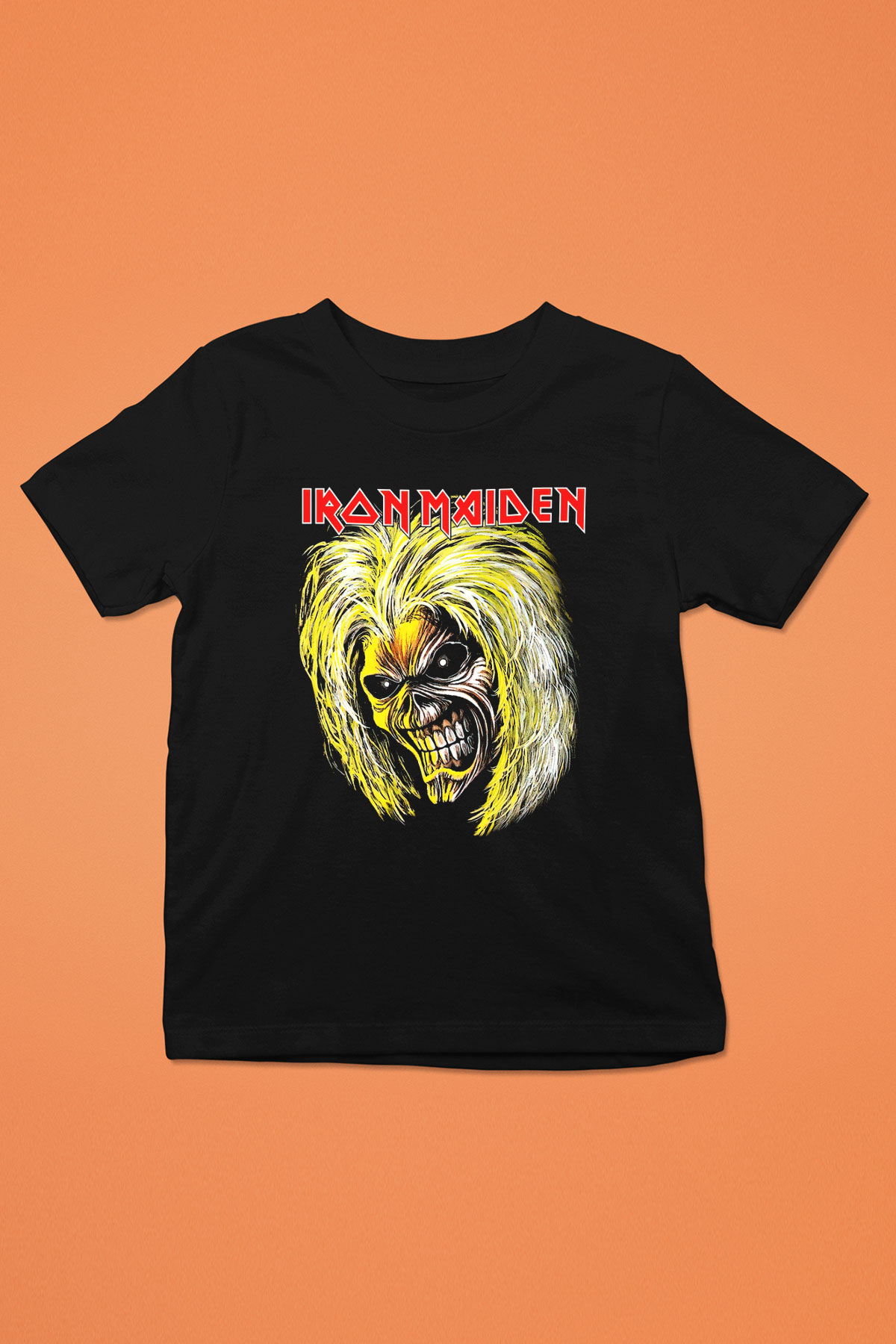 Iron Maiden Baskılı Siyah Unisex Çocuk Tişört