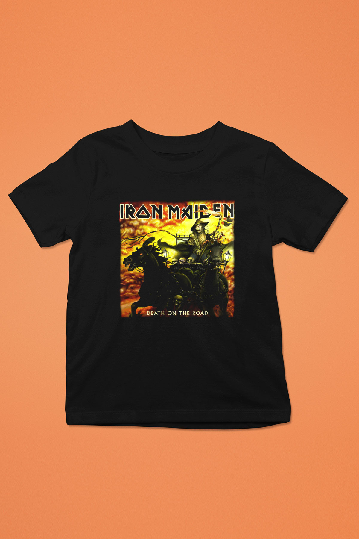 Iron Maiden Baskılı Siyah Unisex Çocuk Tişört
