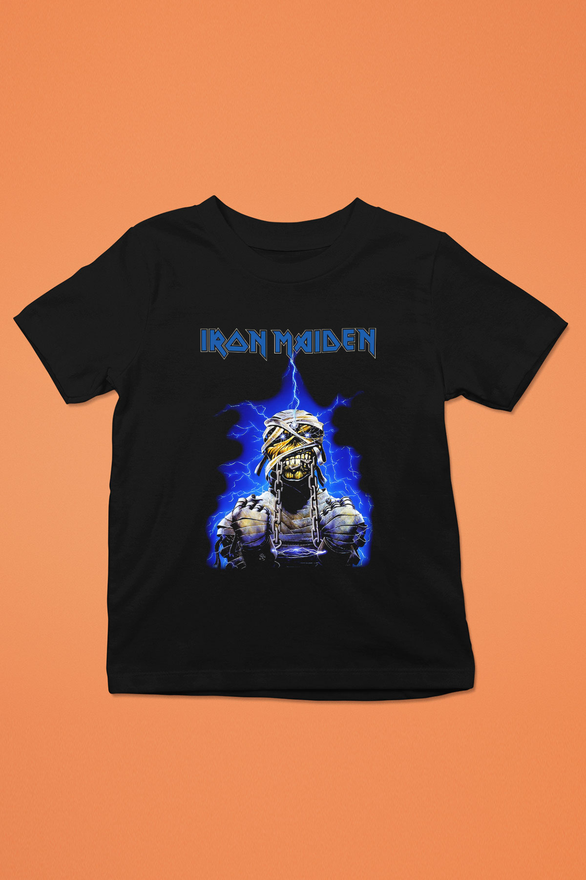 Iron Maiden Baskılı Siyah Unisex Çocuk Tişört