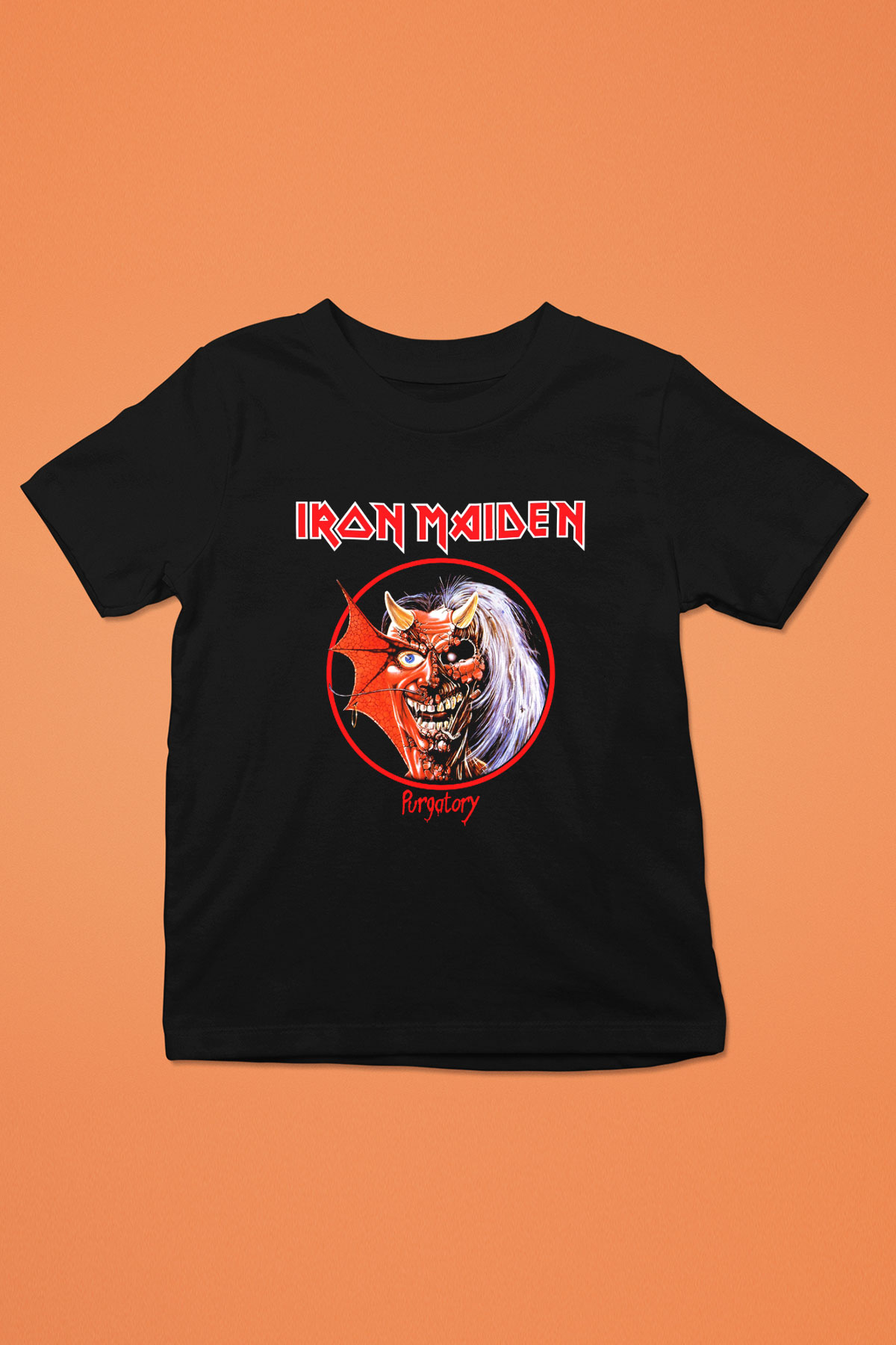 Iron Maiden Baskılı Siyah Unisex Çocuk Tişört