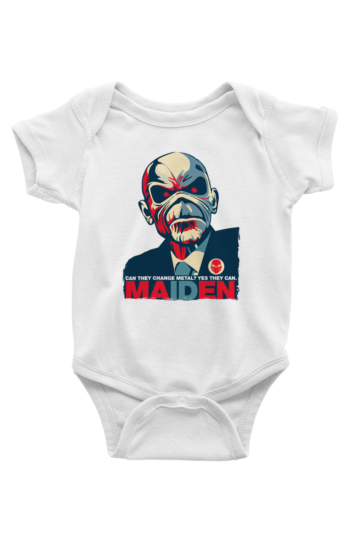Iron Maiden Beyaz Bebek Body - Zıbın