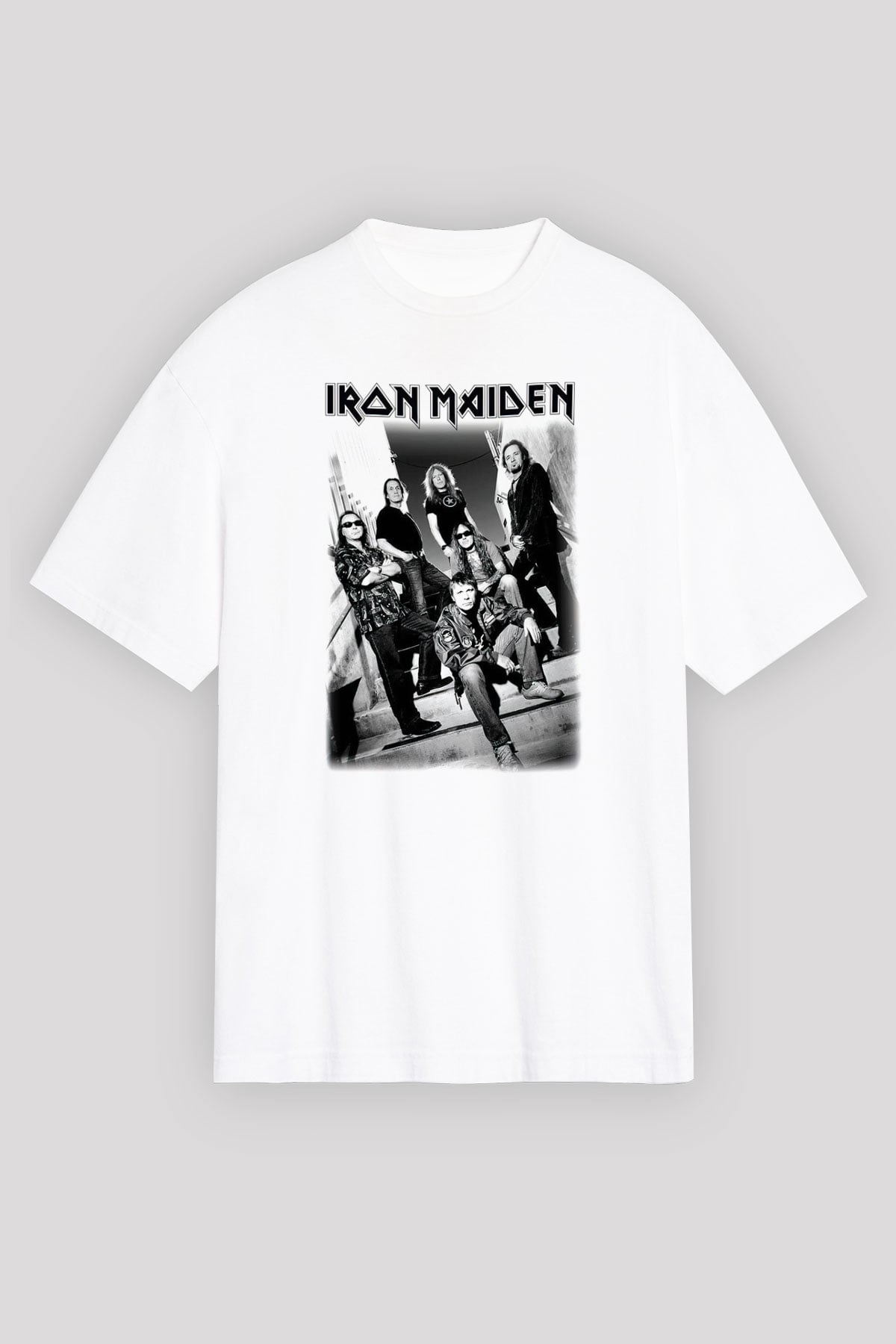 Iron Maiden Beyaz Unisex Oversize Tişört T-Shirt