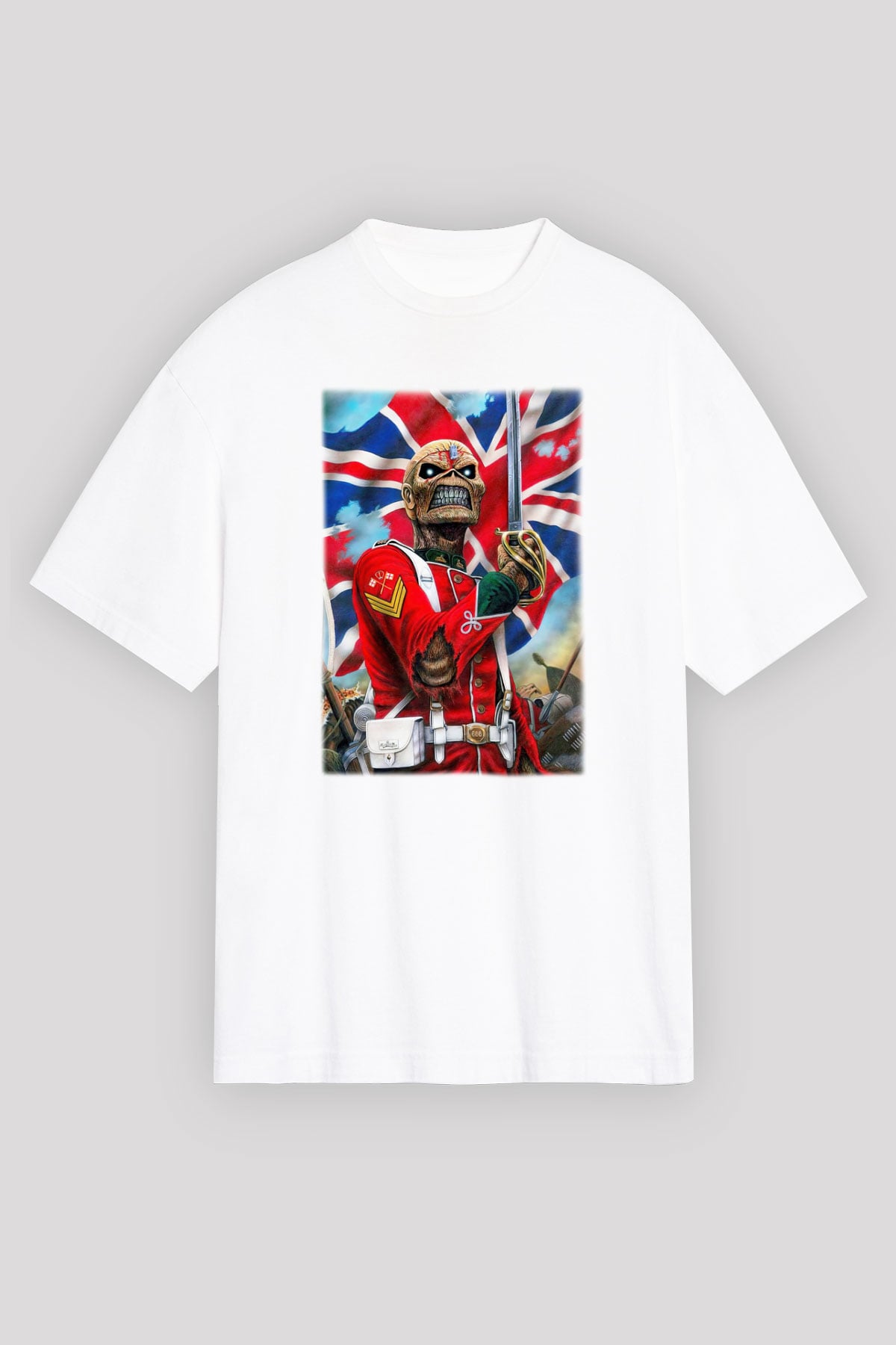 Iron Maiden Beyaz Unisex Oversize Tişört T-Shirt