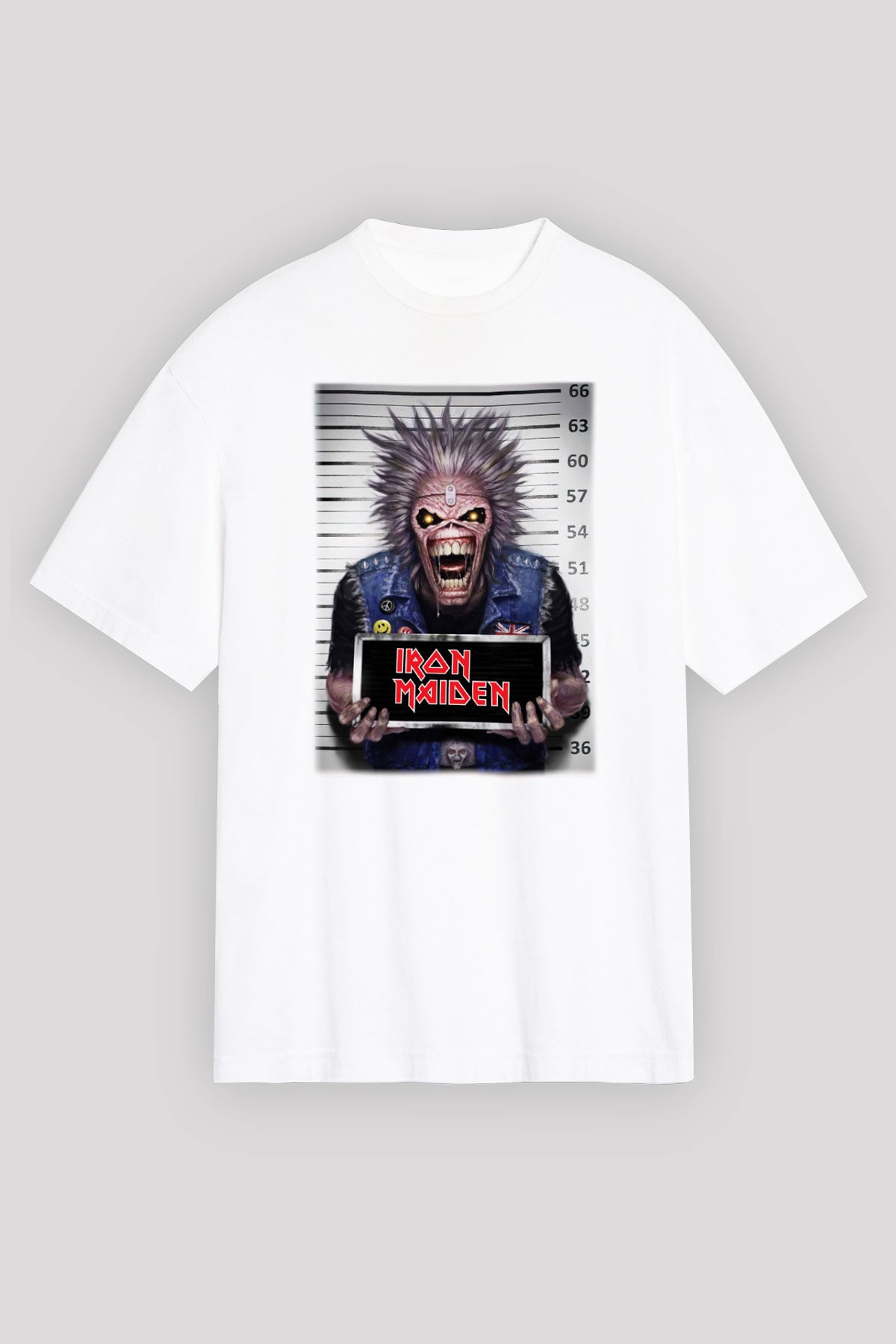 Iron Maiden Beyaz Unisex Oversize Tişört T-Shirt