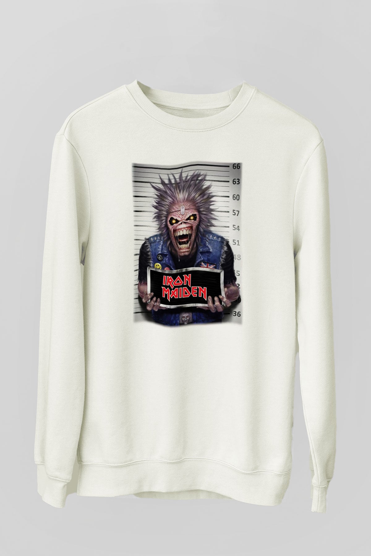 Iron Maiden Beyaz Unisex Sweatshirt
