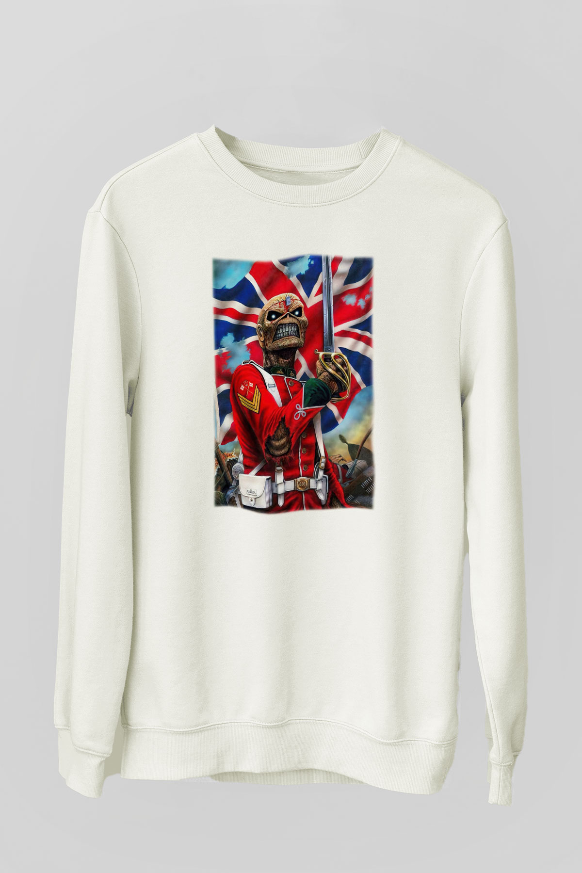 Iron Maiden Beyaz Unisex Sweatshirt