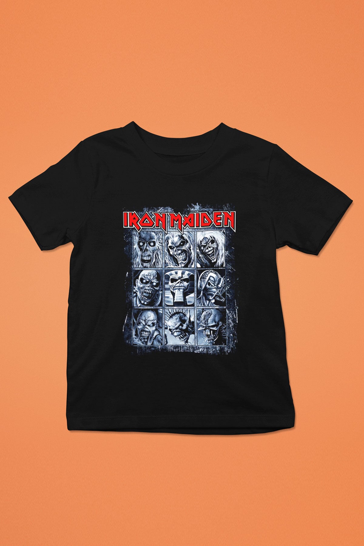 Iron Maiden Eddie Baskılı Siyah Unisex Çocuk Tişört
