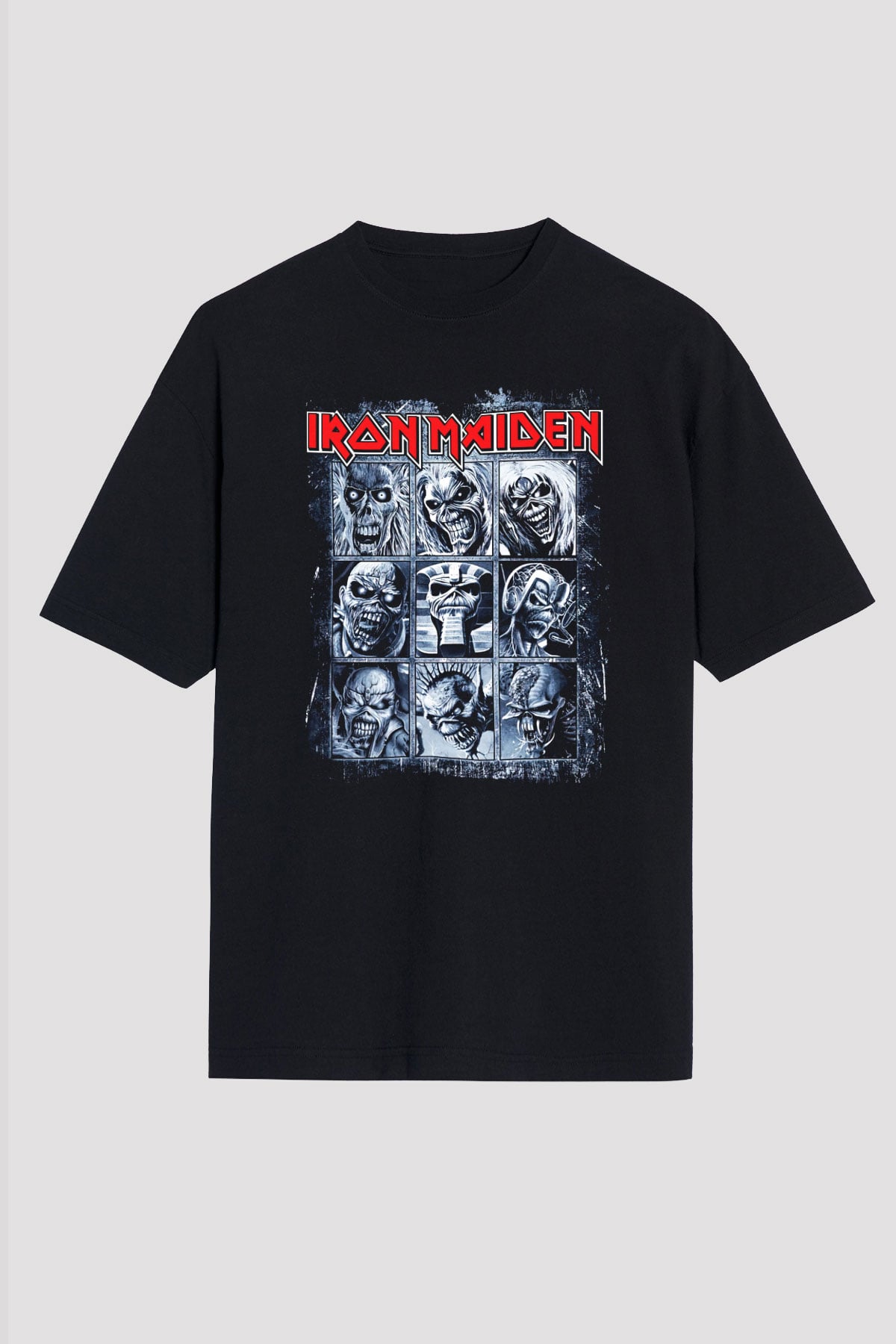 Iron Maiden Eddie Siyah Unisex Oversize Tişört T-Shirt