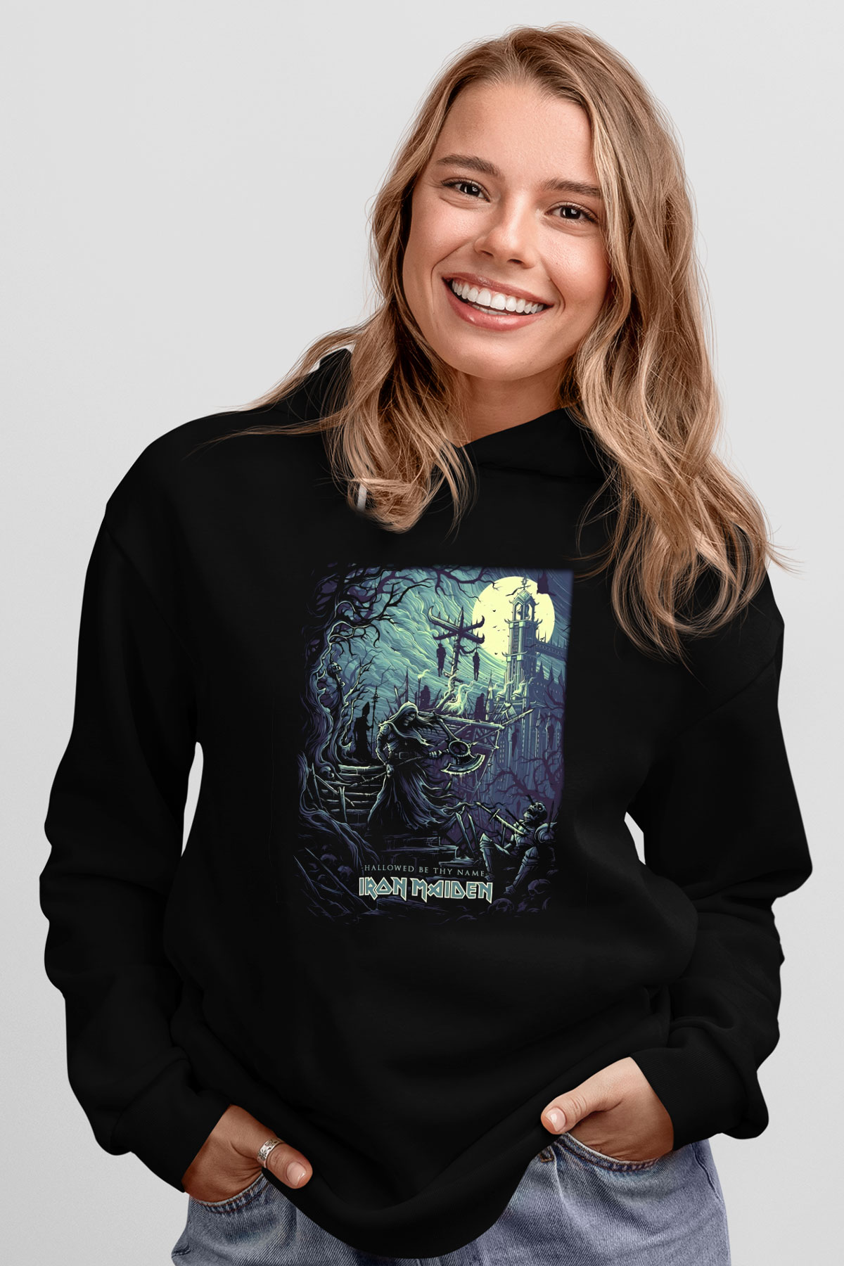Iron Maiden Hallowed Be Thy Name Siyah Unisex Hoodie