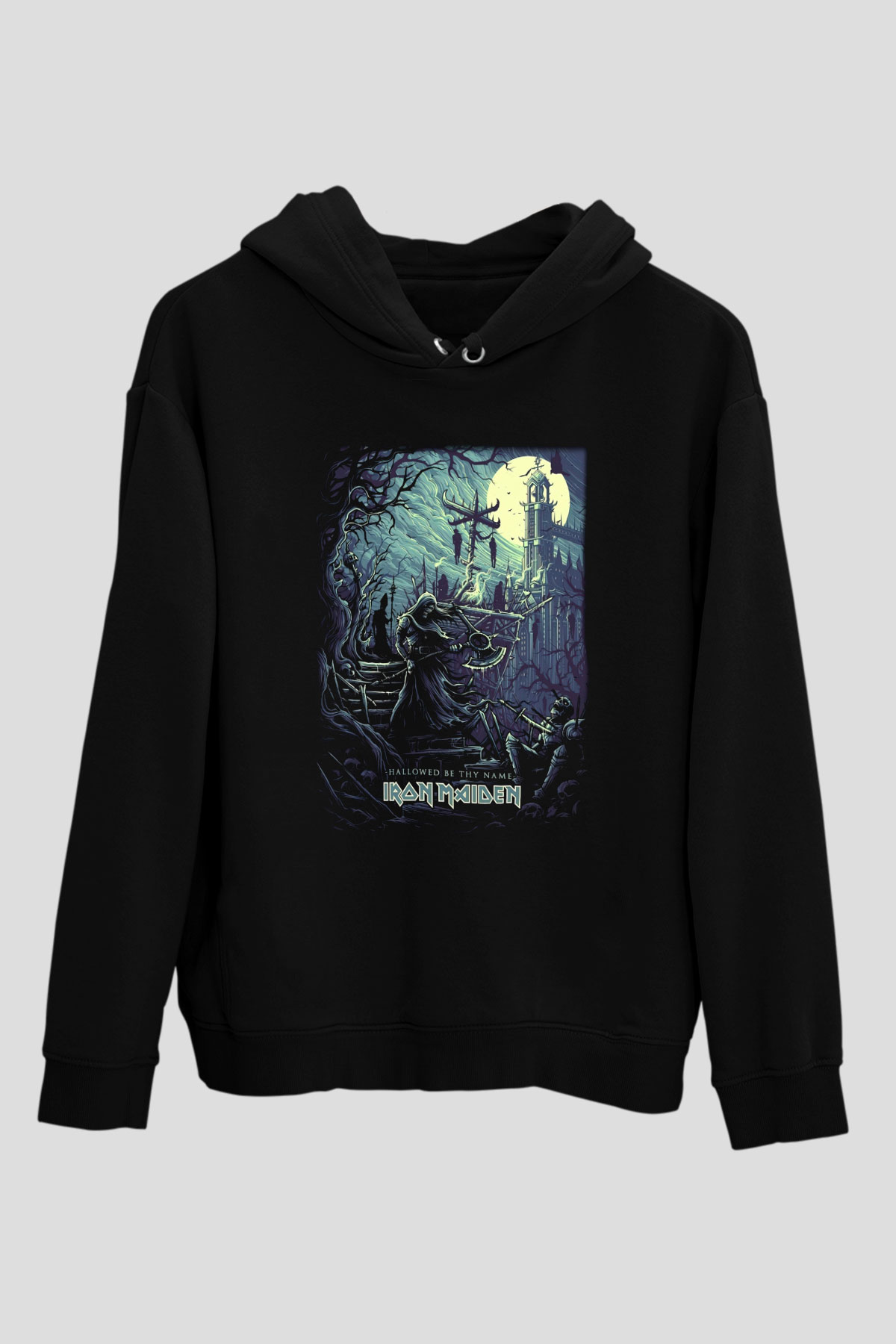 Iron Maiden Hallowed Be Thy Name Siyah Unisex Hoodie